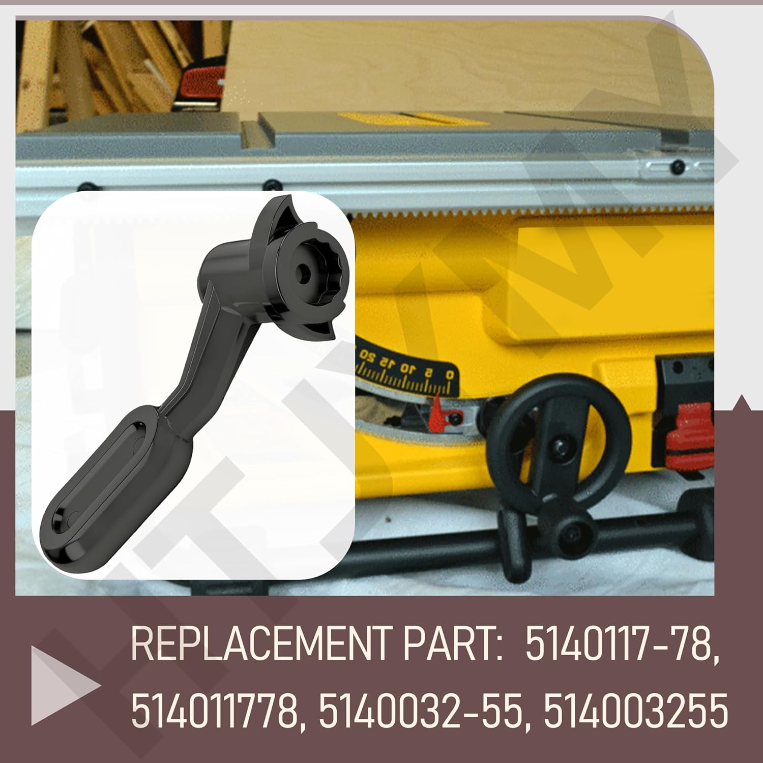5140117-78 Replacement Table Saw Bevel Handle for De-walt DW745, DW745-AR, DW745-B2, DWE7480, Replaces Part Numbers: 5140117-78, 5140032-55, 514011778, 514003255
