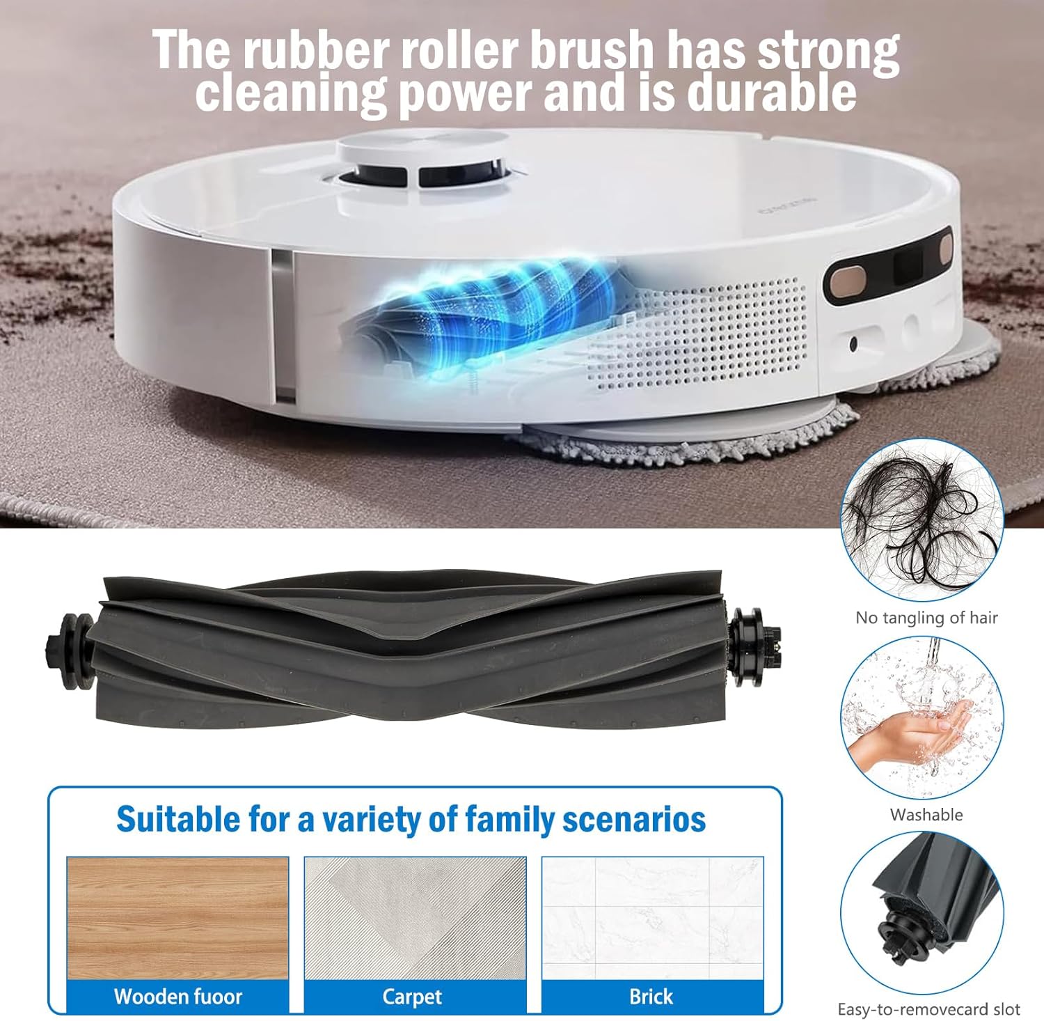 X40 Ultra Accessories Kit for Dreame X40 Ultra/L40 Ultra/X40 Master/MOVA P10 Pro Ultra/P50 Pro Ultra Robot Vacuum Replacement Parts, 2 Main Brush 6 Mop Pads 4 HEPA Filters 6 Dust Bags 4 Side Brush