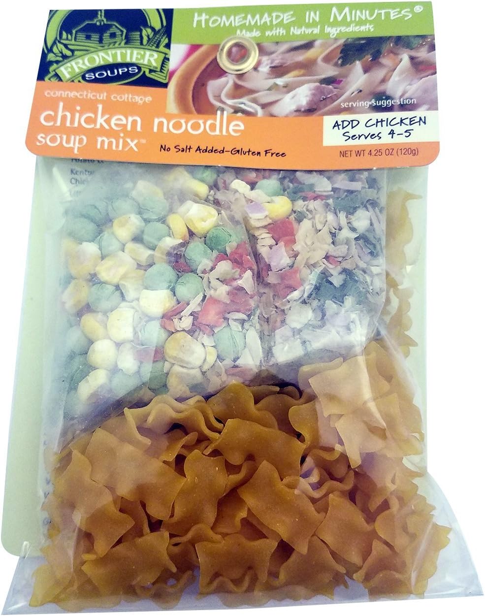 Frontier SoupsHomemade In Minutes Connecticut Cottage Chicken Noodle Soup, 4.5-Ounce Bags (Pack of 4)