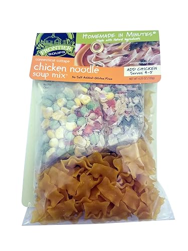 Frontier Soups Sopa casera de fideos de pollo casera en minutos Connecticut, bolsas de 4.5 onzas (paquete de 4)