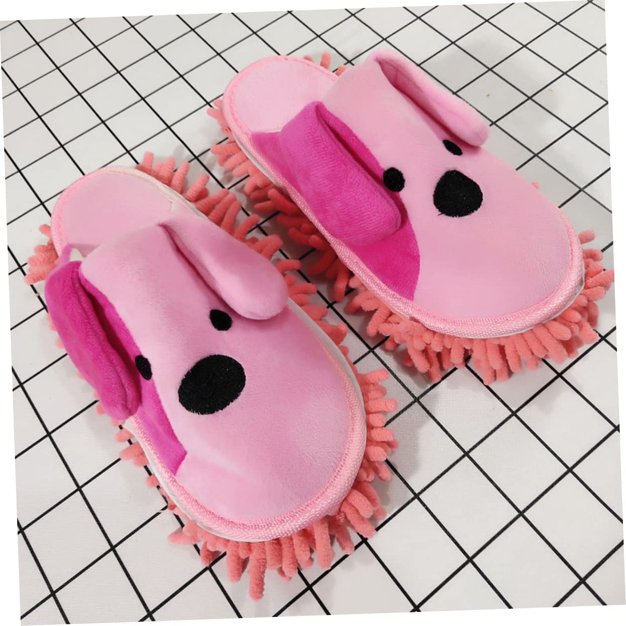 Beaupretty 1 Pair Slippers Cartoon Socks Dust Cleaner for Home Mops Mopping Shoes Floor Mop Shoes House Shoes Foot Mop Foot Cleaner Women's Leisure Shoes Chenille Wipe The Floor
