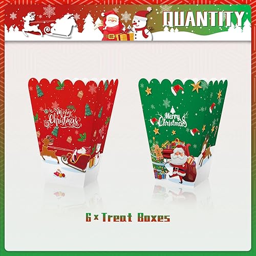 Miniatura 2 de 12 cajas de palomitas de maíz de Navidad, contenedor de bocadillos de galletas de chocolate, caja de bocadillos de dulces, cajas de palomitas de
