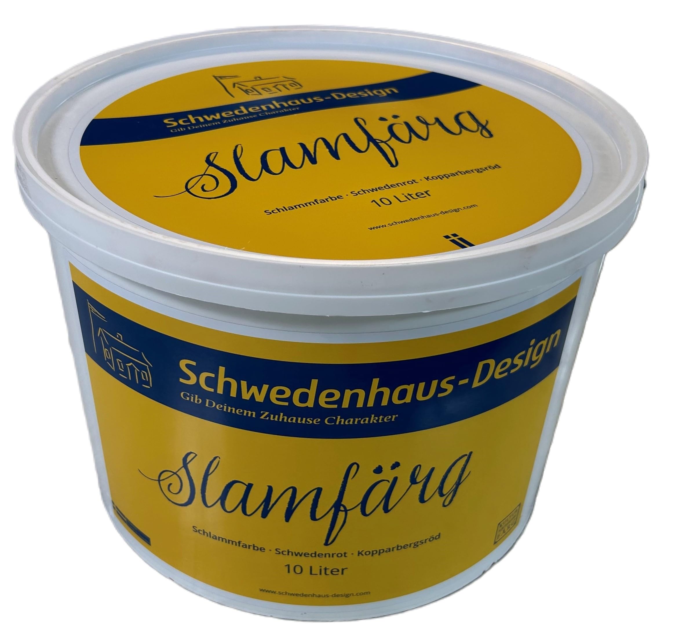 Slamfärg Schwedenrot Fassadenfarbe by Kulturhantverkarna 5,0 Liter Eimer (Schwedenrot Kopparbergsrot)