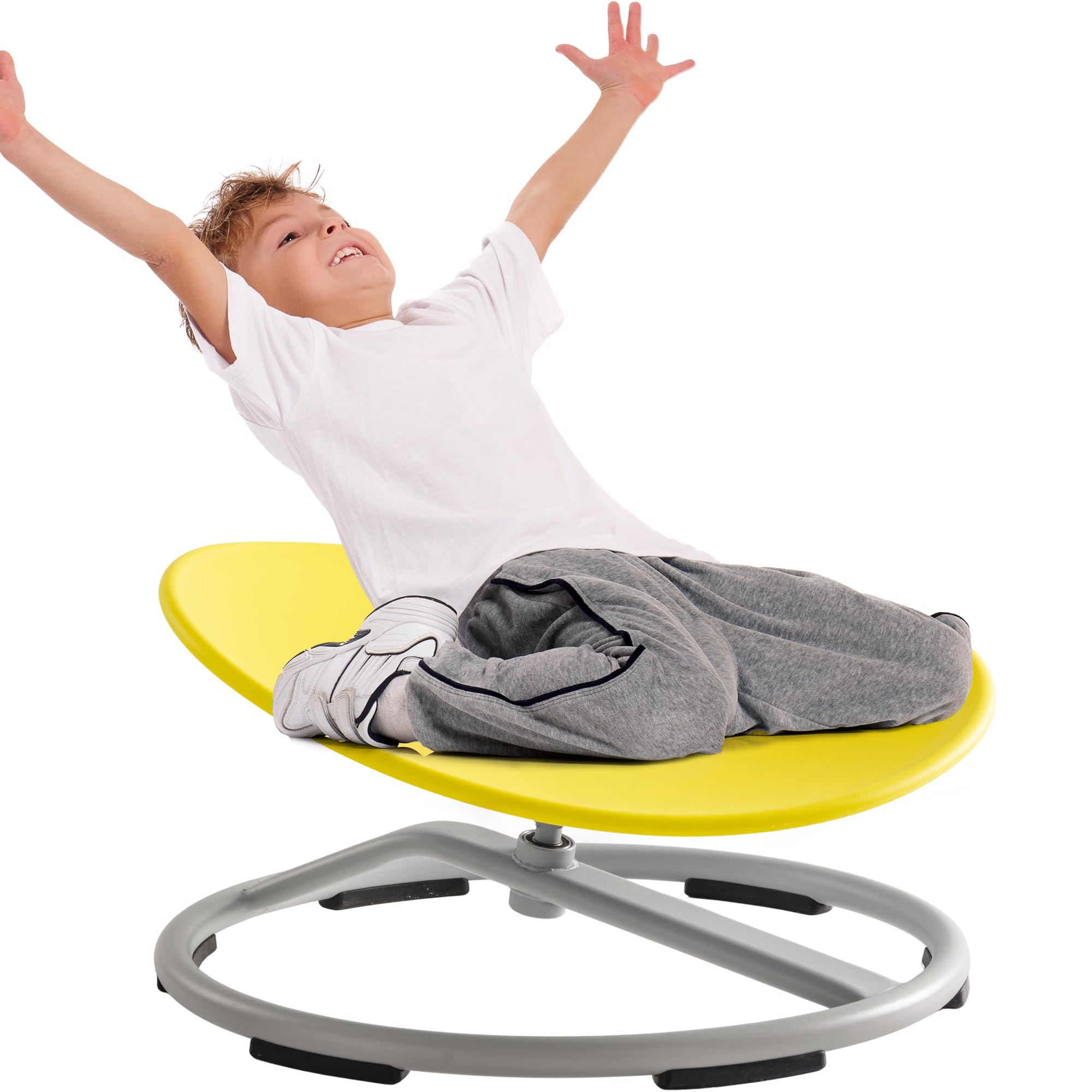 ROBUD Kids Sensory Swivel Chair, Autism Spinning Chair for Kids Sensory, Autism Kids Swivel Chair with Non-Slip Design, Training Body Coordination, No Assembly, Yellow