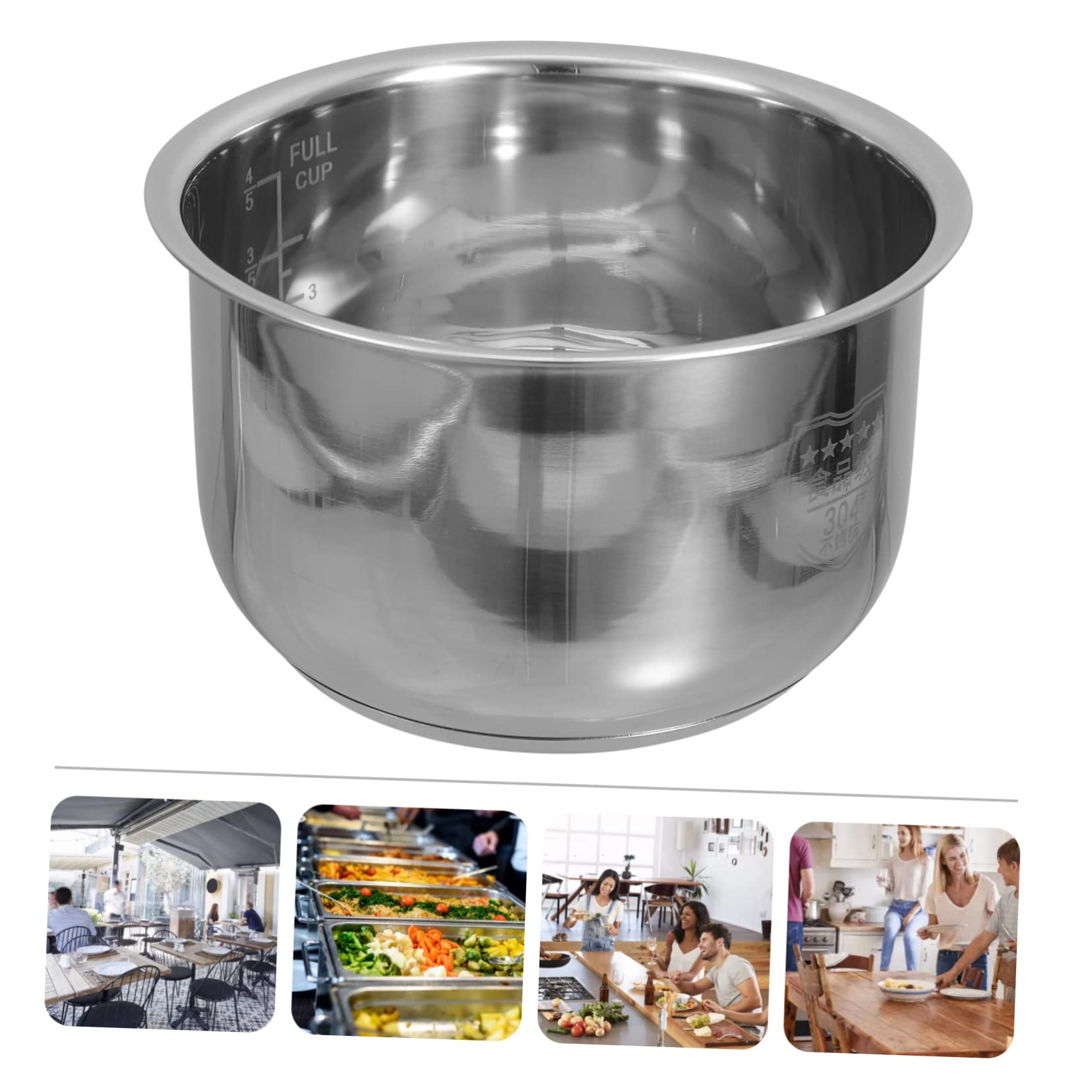 UPKOCH Inserto per fornello riso argento e acciaio inox universale