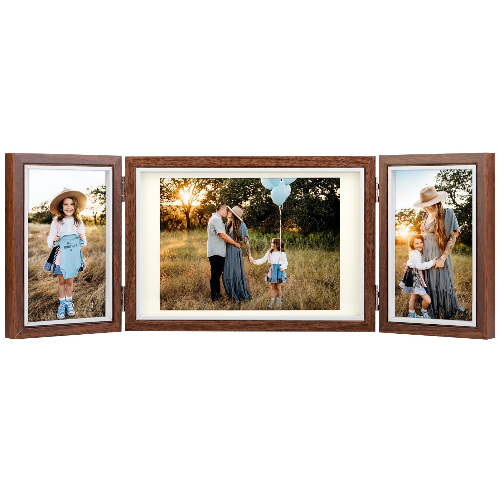 Aveax Red Triple Photo Frame Multiple Photos 3 Picture Frames 4X6 And 5X7 Photos,