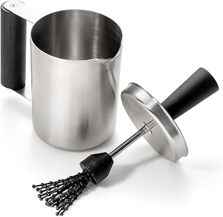 Outset Basting Brush and Pot, Stainless Steel Sauce Brush and Cup For Grill and Kitchen
