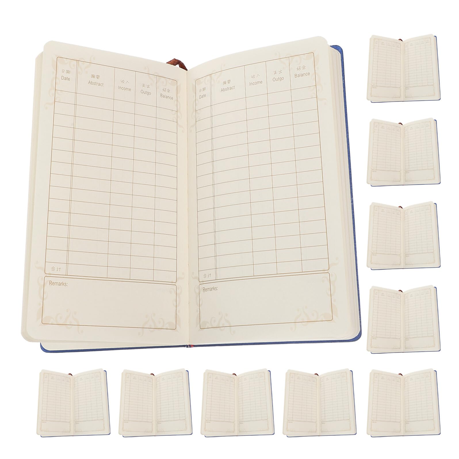 Hemobllo Quaderno per Pianificatore Finanziario A6 Blu 10 Pezzi Organizer Budget Giornaliero Compatto Libretto di Bilancio Portatile per Monitoraggio Spese Familiari e Uso Domestico