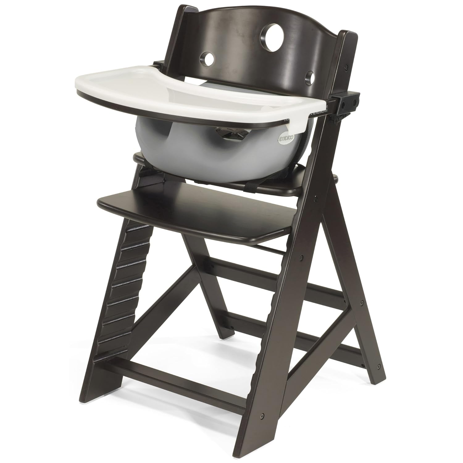 Height Right HIGH Chair Espresso with Grey Infant Insert and Tray