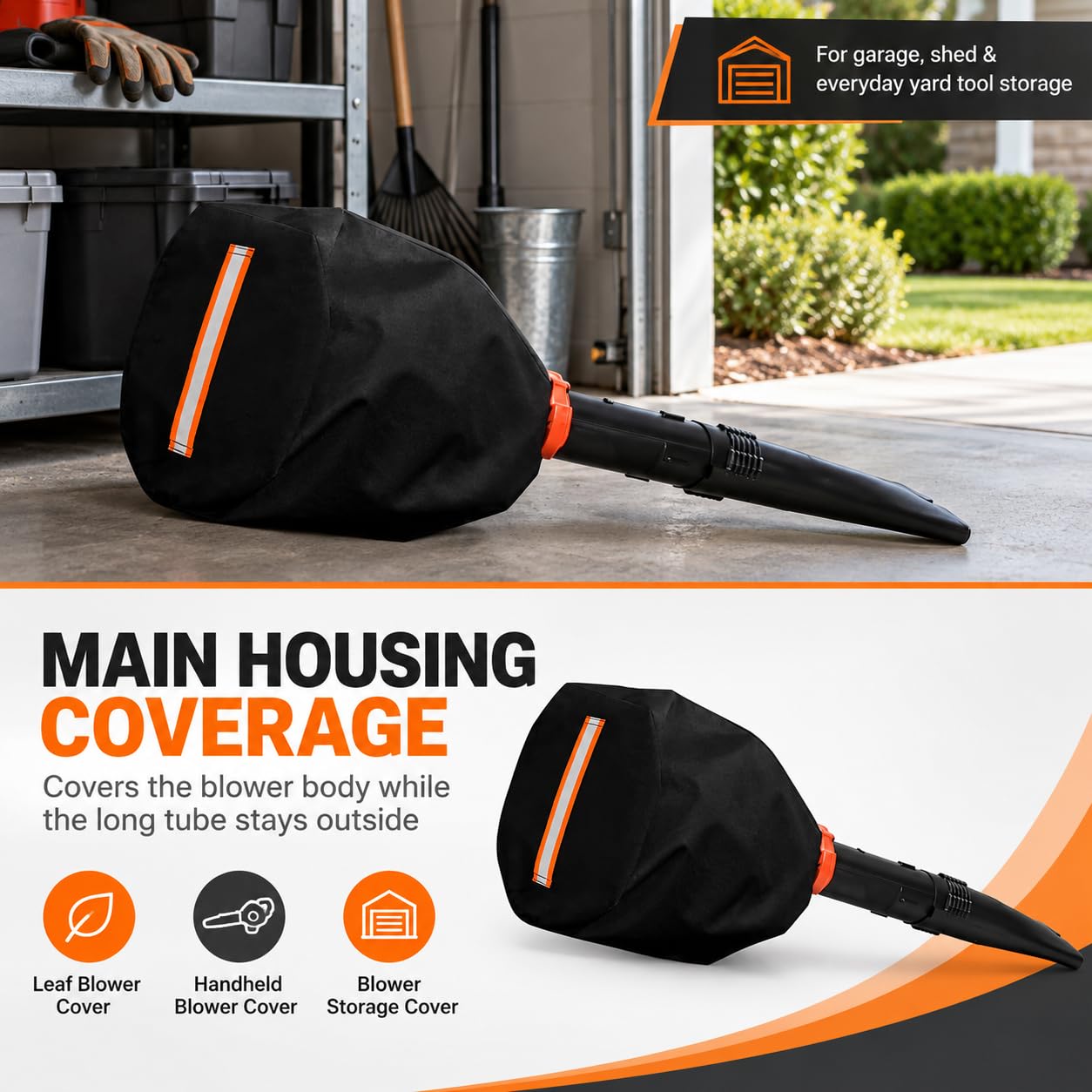 Funda para Soplador de Hojas para Ego LB5300E, 2 Piezas Impermeables Oxford Resistentes con Cordón, Cubierta para Garaje y Cobertizo de Jardín