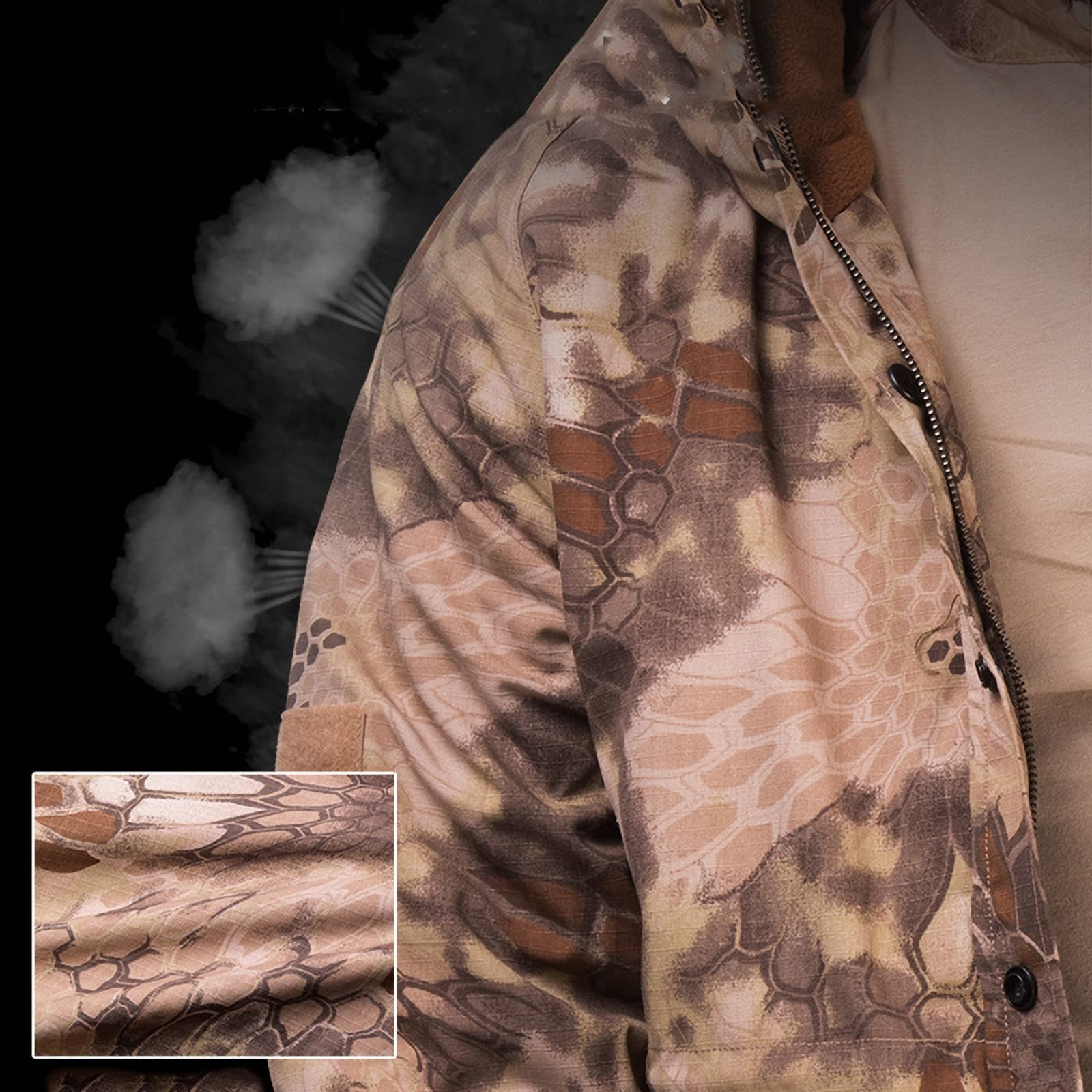 Taktische Outdoor Jacke,Warmer camo Kapuzenmantel Herren,angriffsfeld kampfspiel,Bergsteigen,ski uniform,arbeits Kleidung,Airsoft Paintball schießen Jagd tarnanzug Shirt