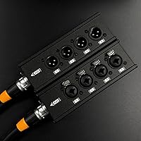 Vista 5 de Cable XLR de red múltiple de 4 canales y 3 pines XLR macho y 6.35 1/4 pulgadas TRS estéreo hembra sobre RJ45 Ethercon extensor de cable para Negro