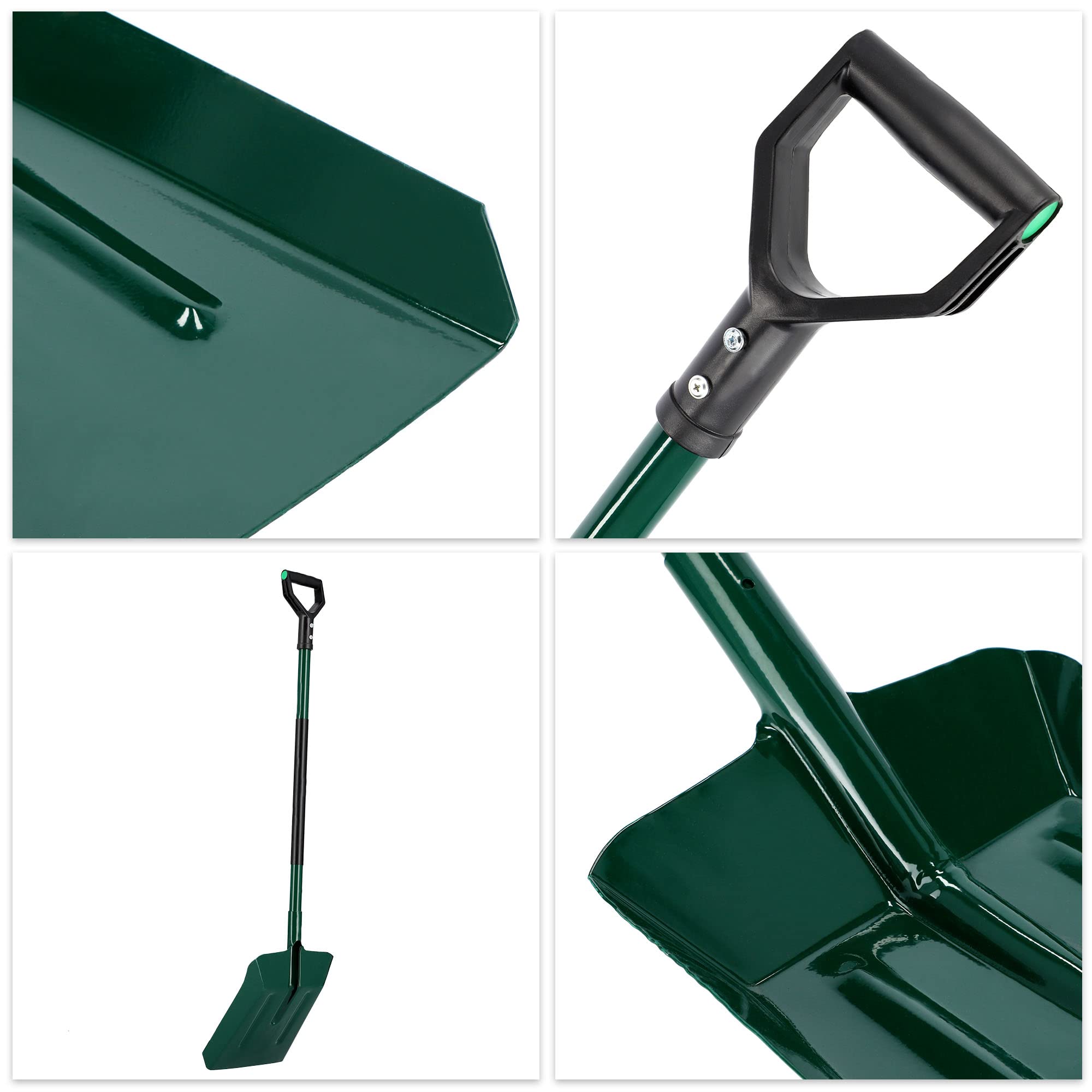 KADAX Schaufel, Kohlenstaubschaufel, Schippe mit ergonomischem Stiel, Schaufel mit stabilem Griff, robuster Spaten für Asche, Kohle, Kohlenstaub, Gartenwerkzeug, Gartenspaten (Metallstiel)