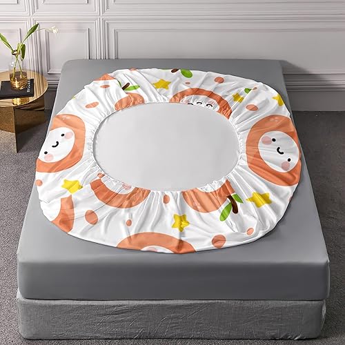 Miniatura 7 de BailiPromise Lindo juego de sábanas de dibujos animados de gatos, tamaño individual, sábanas Kawaii con diseño de animales de trazos simples con