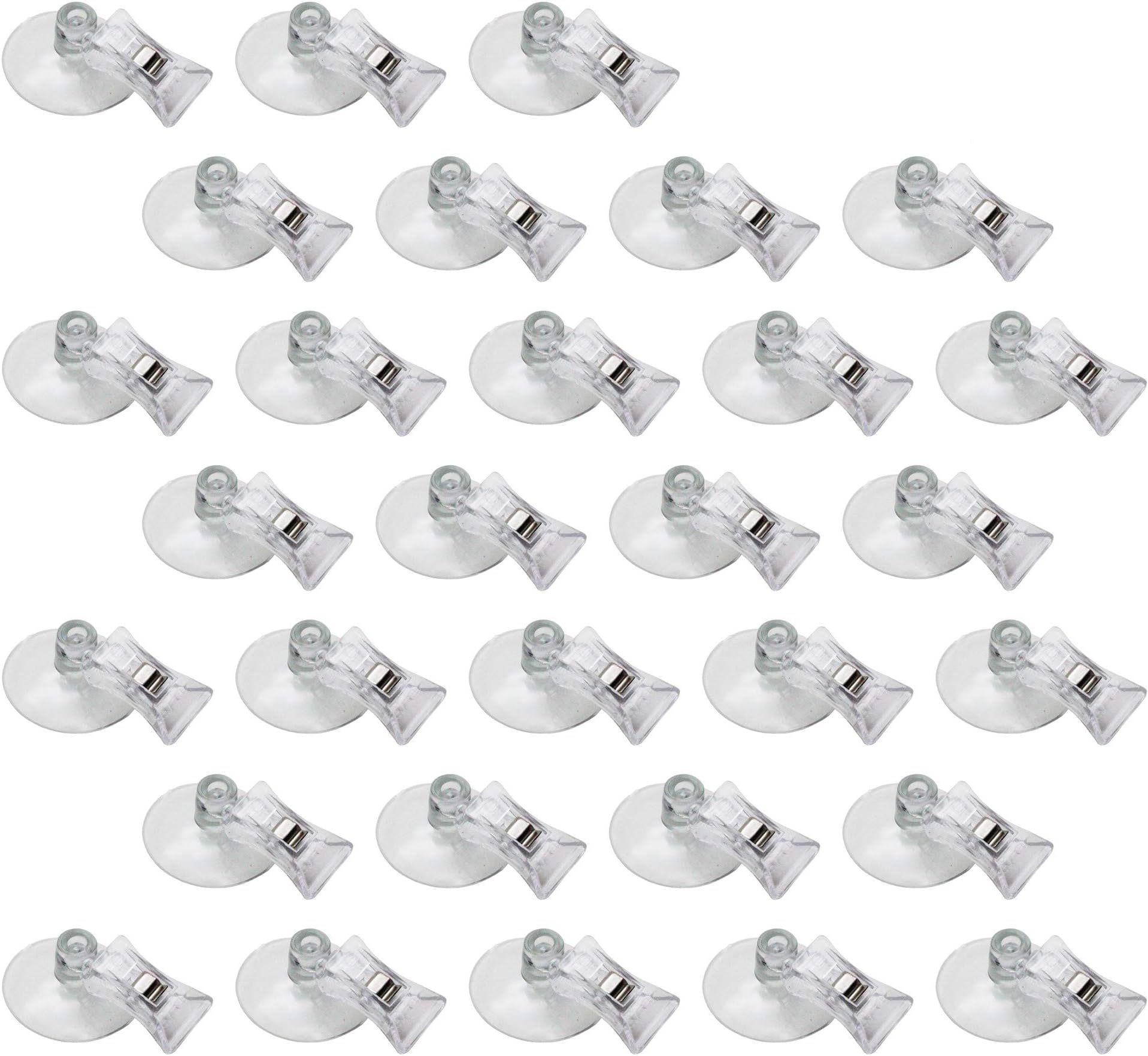 30 Pieces 45mm Suction Cup Clip Advertising Pop Display Business Cards Holder Stand Clear Clamps for Fridge Shower Aquarium