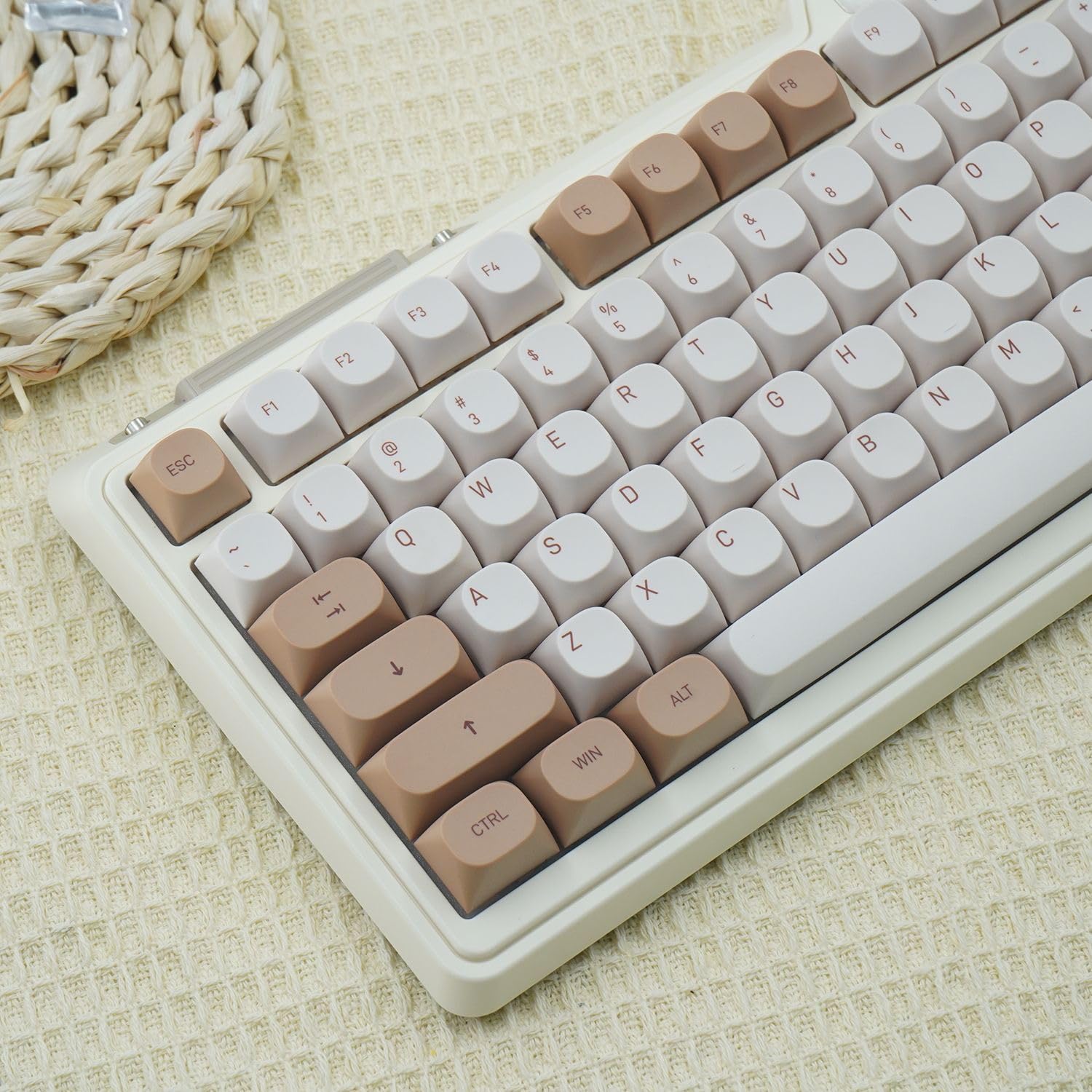 Photo 1 of ** KEYCAPS**
Pusakoa Tiramisu Theme Dye Sub PBT Keycaps, MA Profile 129 Keys Dye Sublimation PBT Custom Keycaps for Cherry Gateron MX Switches Mechanical Gaming Keyboard