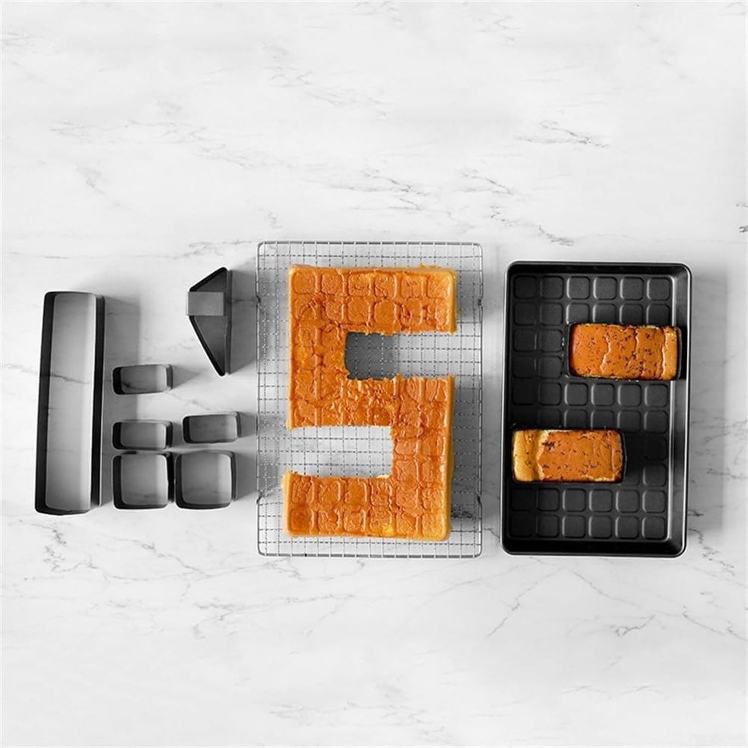 Moule à gâteau réglable antiadhésif, kit Moule de Cuisson DIY Facile à Nettoyer, Combinaison pour Anniversaire Mariage, Noir