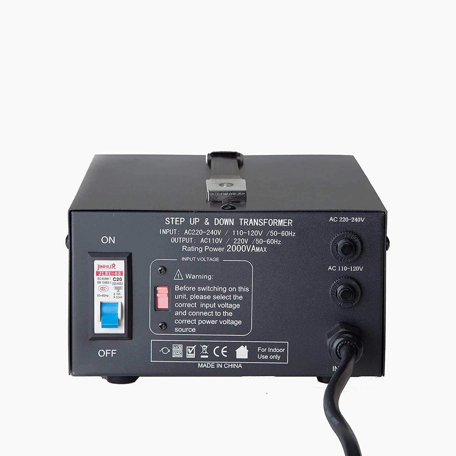 Black Friday - 60% OFF ELC T-2000UD T-2000+ 2000-Watt Voltage Converter Transformer - Step Up/Down - 110V/220V - Circuit Breaker Protection -Heavy Duty [3-Years Warranty]