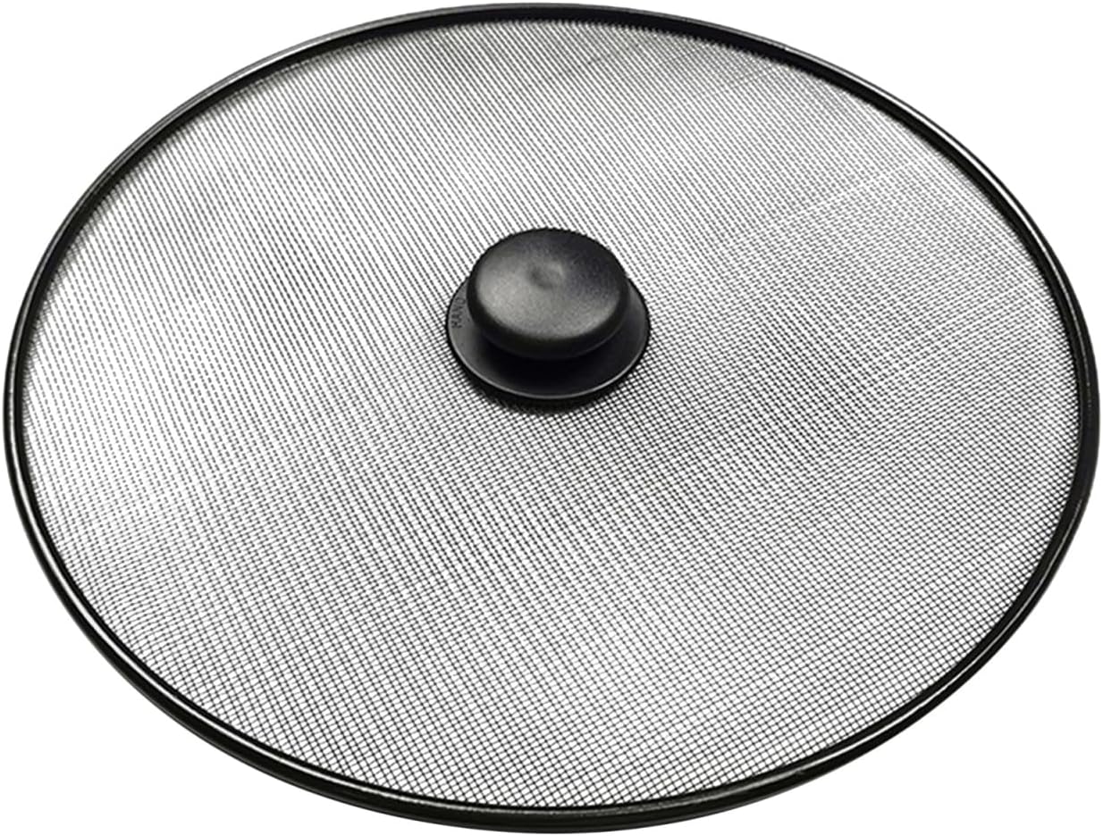 13-Inch Oil Splash Guard Splatter Screen for Frying Pan with Comfortable Handle Mesh Cover for Grease Protection in Cooking and Grilling