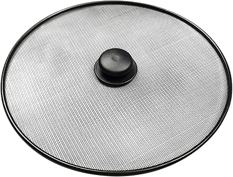 13-Inch Oil Splash Guard Splatter Screen for Frying Pan with Comfortable Handle Mesh Cover for Grease Protection in Cooking and Grilling