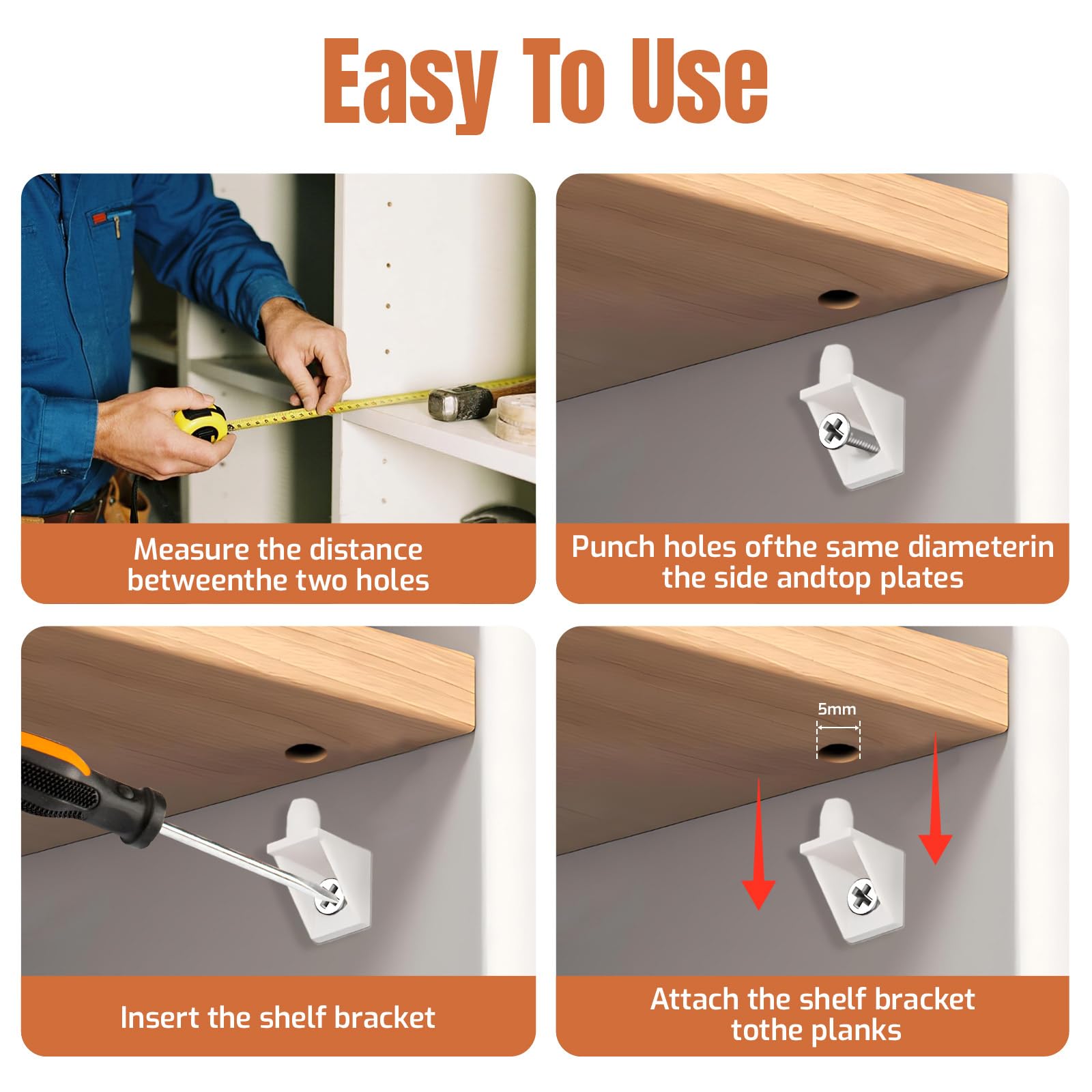 Nuluxi Argento Perni Di Supporto Per Mensola Armadio Perni Di Supporto 60 Pz - Foto 6