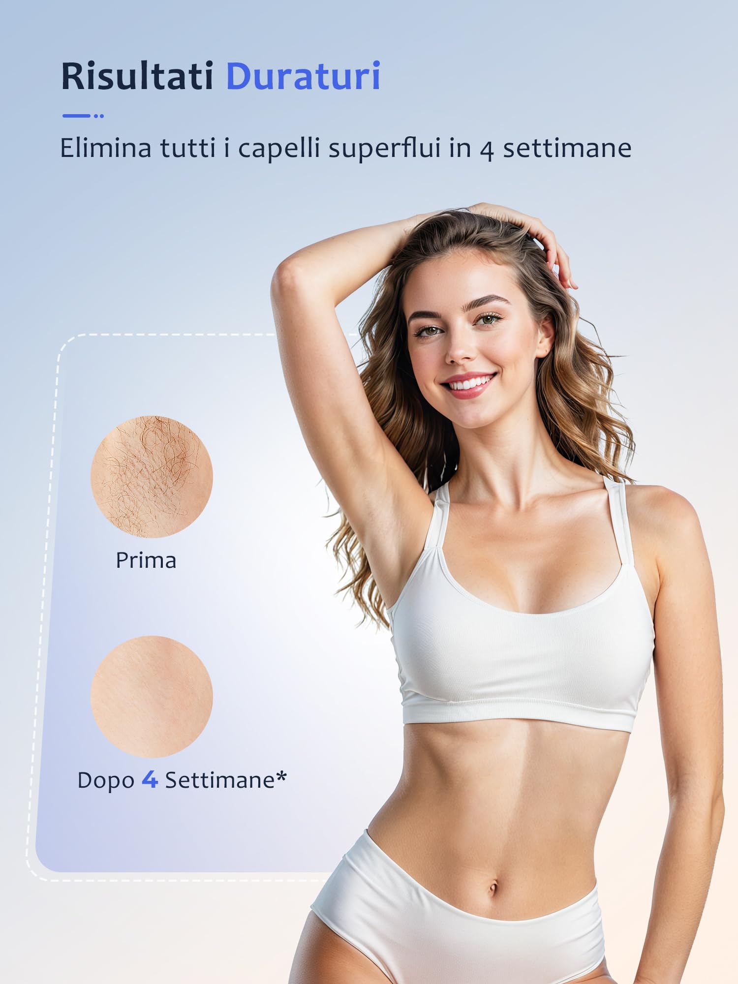 Epilatore Luce Pulsata con Funzione di Raffreddamento, 999900 Epilatore Laser 9 Livelli di Energia, Epilatore Per Donne e Uomini, Ascelle,Viso, Tutto il Corpo, Bianco
