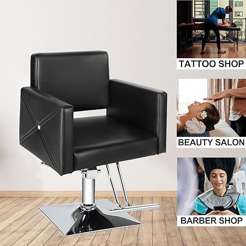 Miniatura 6 de Silla de peluquería para estilista, silla de estilista con bomba hidráulica resistente, giratoria de 360 grados, equipo de belleza ajustable para