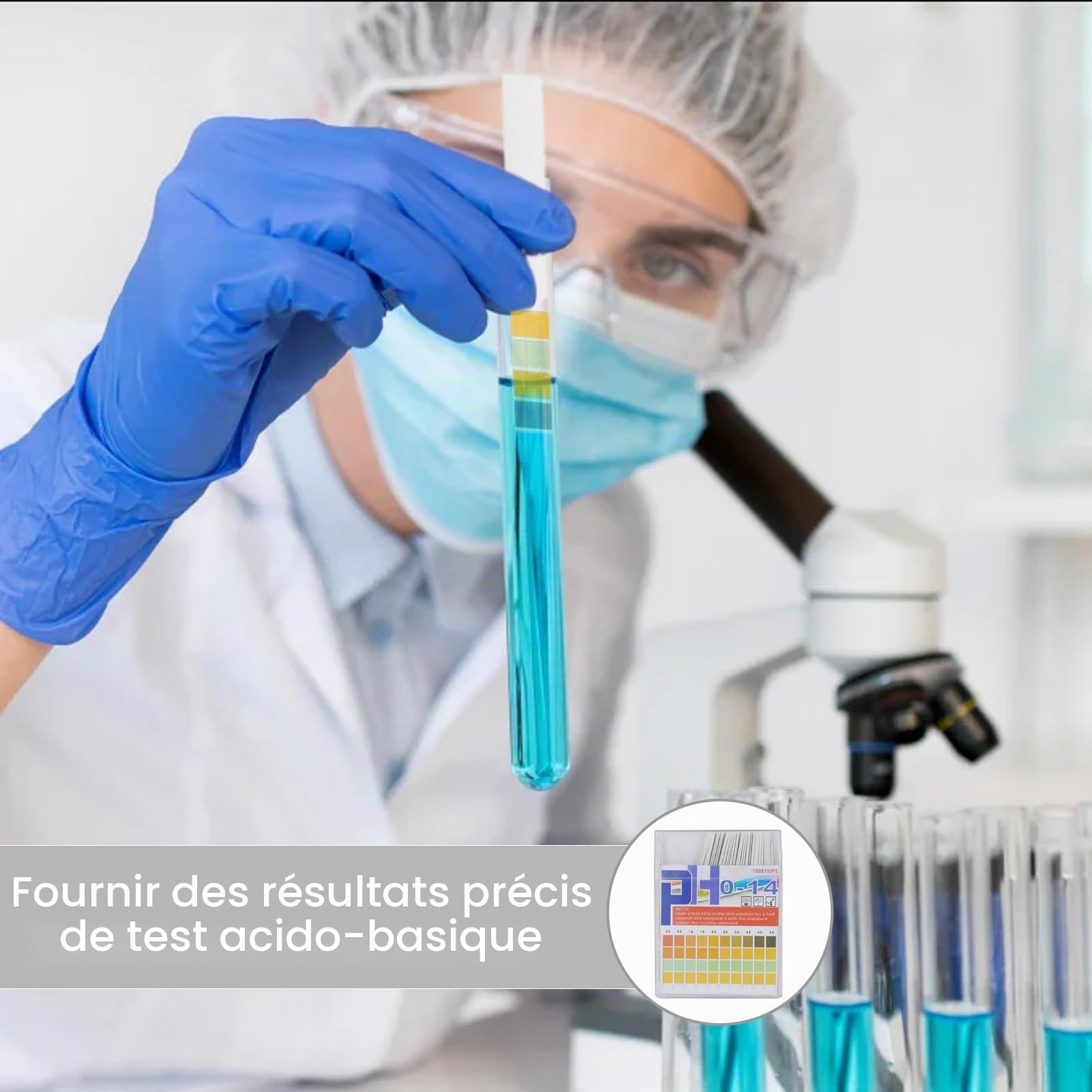 Boîte De 100 Feuilles De Papier De Test Acide Et Basique Ph 0 À 14, Qualité Supérieure, Grande Zone De Test Pour L'eau Et Les Nitrates