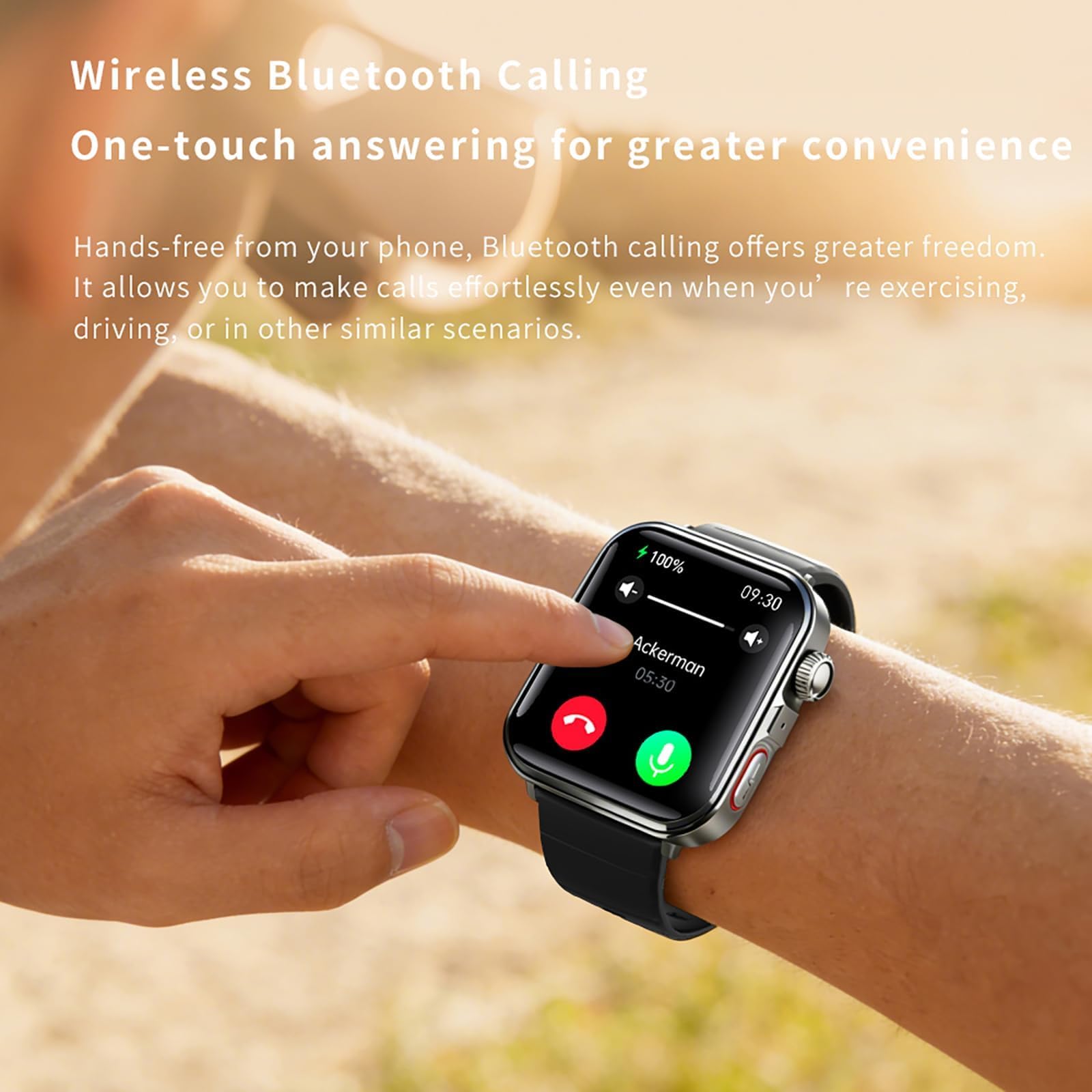Orologio intelligente per uomini e donne anziani con rilevamento di caduta e allarme di caduta per telefoni Android iOS Bluetooth Risposta/composizione chiamate frequenza cardiaca monitoraggio del