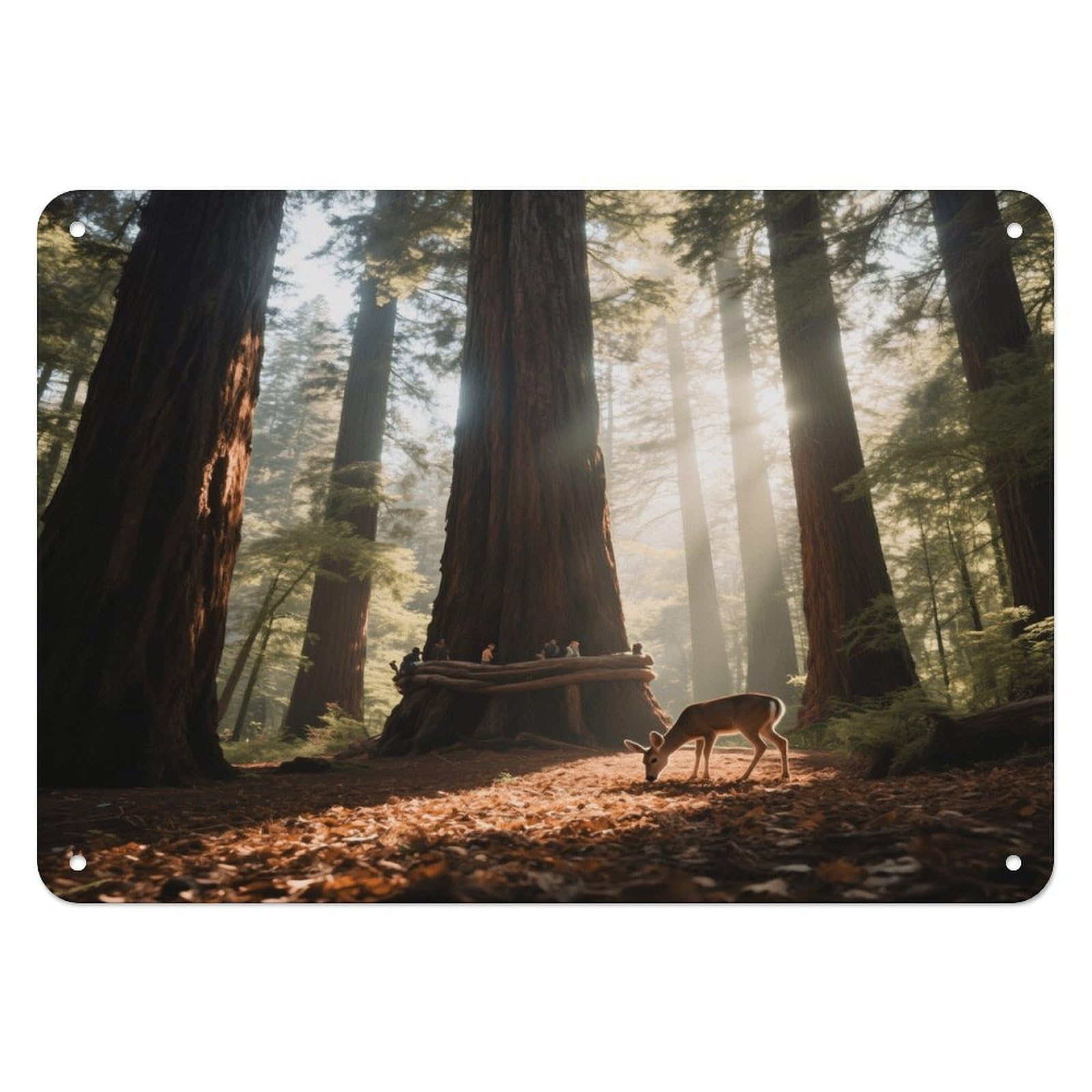 Fekiloot Style Giant Tree Forest Wall Decor Iron Painting Metal Sign