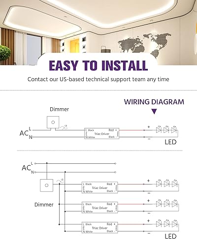 Vista 5 de HitLights 100W Dimmable LED Driver Transformer, Power Supply 100~277V AC to 24V DC, 4.1A, Compatible with Forward/Reverse Phase, TRIAC, MLV, ELV