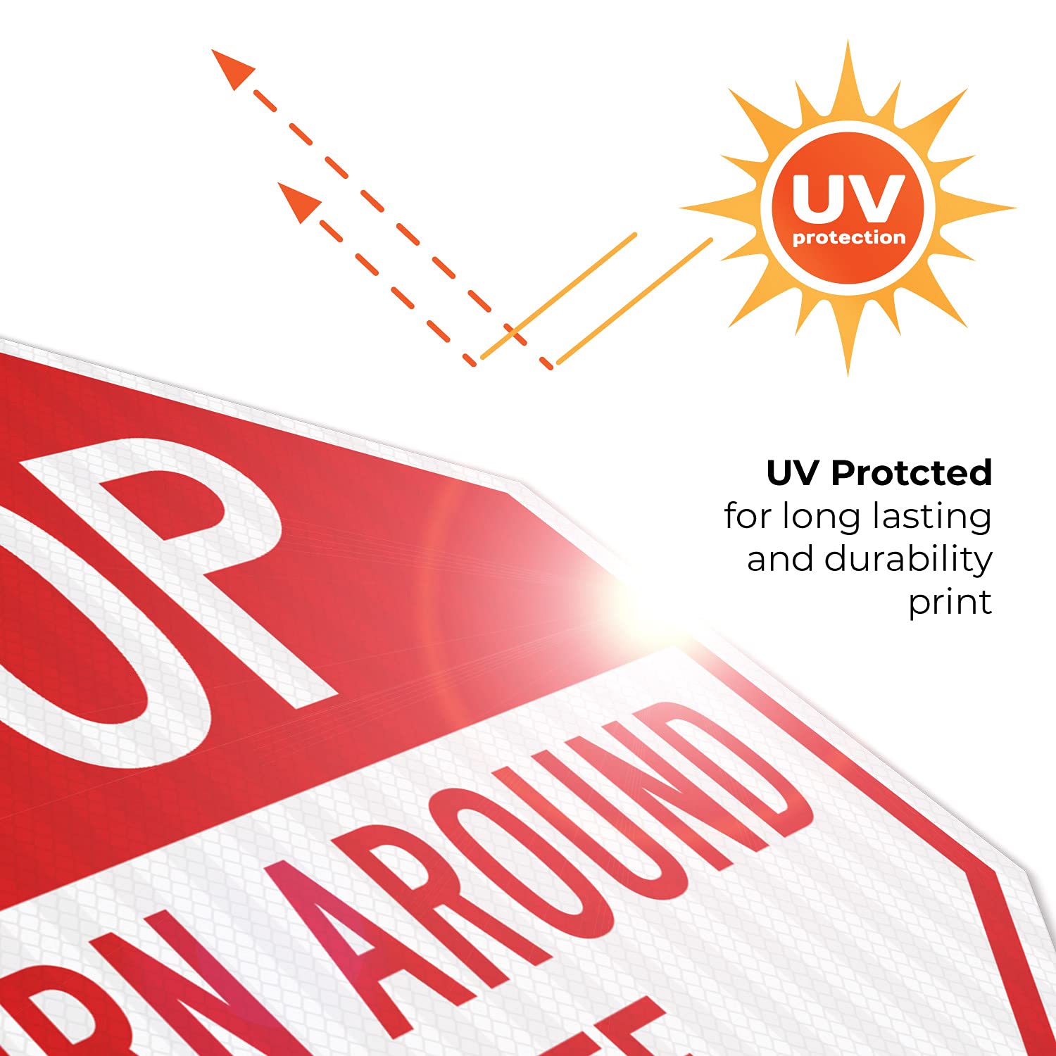 No Turn Around Private Driveway Sign, 18x18 Inches, 3M EGP Reflective .063 Aluminum, Fade Resistant, Made in USA