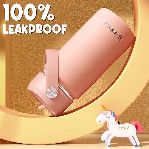 Miniatura 4 de Fimibuke Botella de agua aislada para niños, 14 oz LIBRE DE BPA, de acero inoxidable 188, taza de viaje térmica de doble pared con aislamiento al