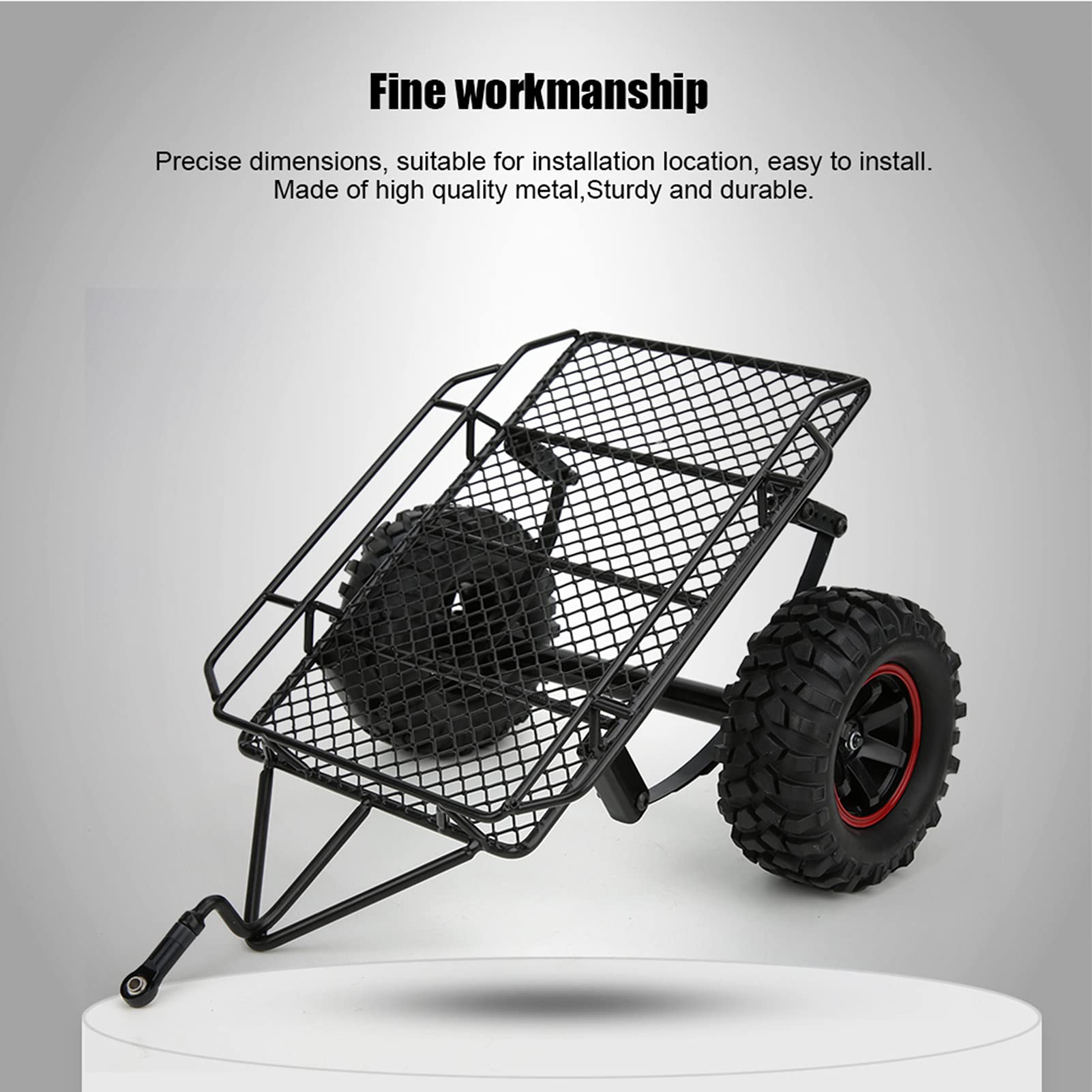 Remolque RC, tolva de Coche, Montaje de Enganche de Remolque de Metal RC, Apto para Traxxas TRXX4/Axial SCX10 RC4WDD D90 CC01 1/10 RC Truck
