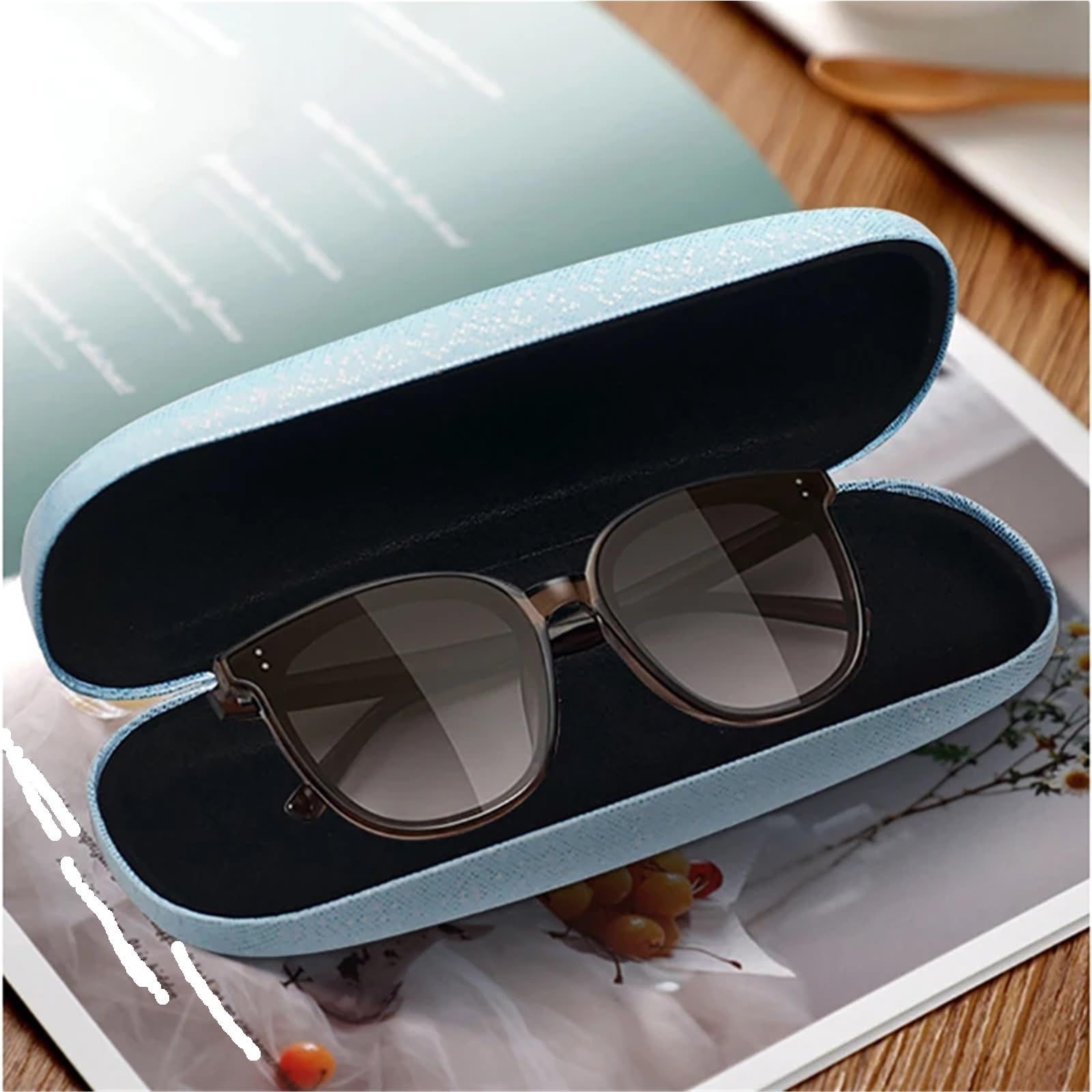 Estuche rígido for gafas de sol for mujer, caja almacenamiento portátil for, organizador protector viaje, 2 uds Para Viajes Y Vacaciones