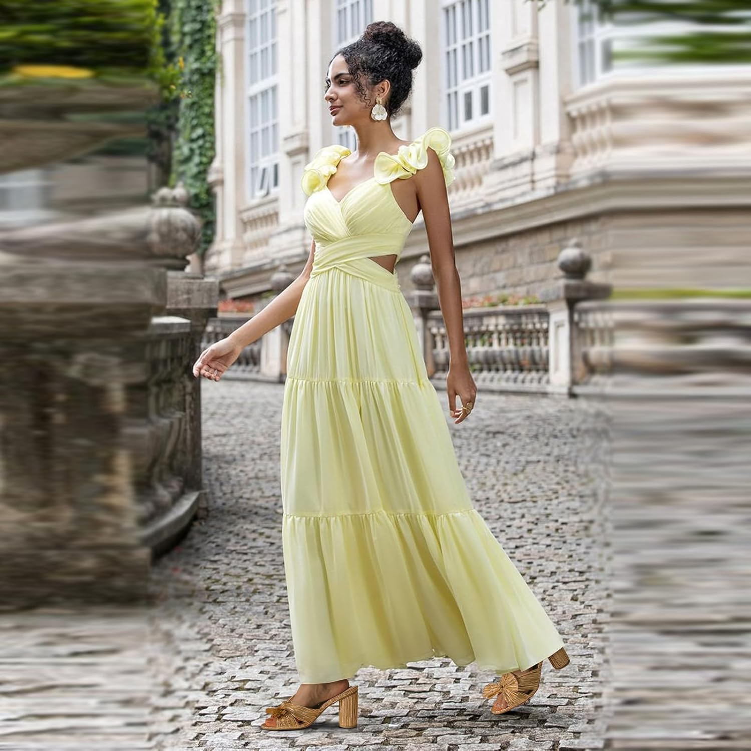 VIMISAOI Womens Bow Heels High Block Chunky Slide Sandals Open Toe Ankle Strap Wedding Dress Pumps Shoes - Image 6