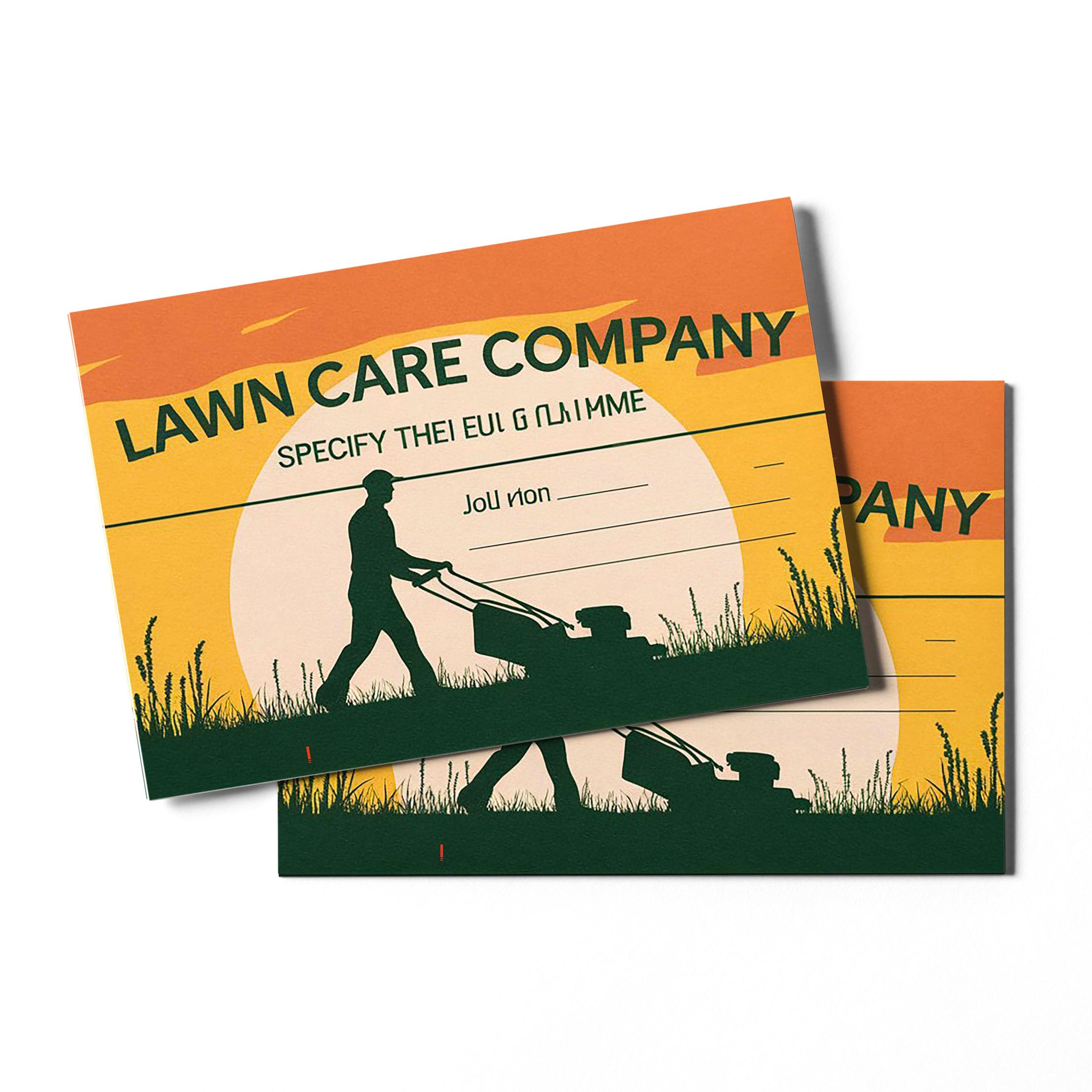 GIRLSIGHT Lawn Care Business Card - Green Design with Landscape and Mower, Perfect for Gardening Companies, Garden Maintenance and Landscaping Services, White with Pink and Purple Floral Patterns,