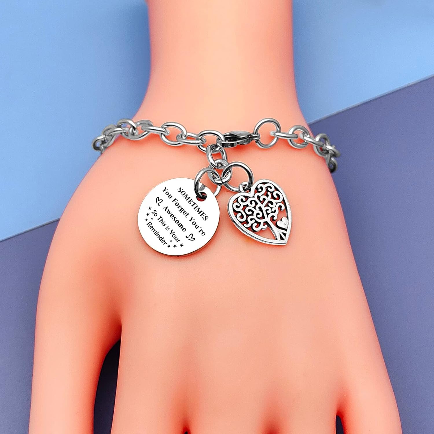 DlaeKua Positive Quotes Gifts Inspirational Bracelet Birthday Gifts for Daughter Granddaughter Friendship Gift Christmas Gift for Niece Girlfriend Presents for Boyfriend You Are Awesome Presents - Image 6