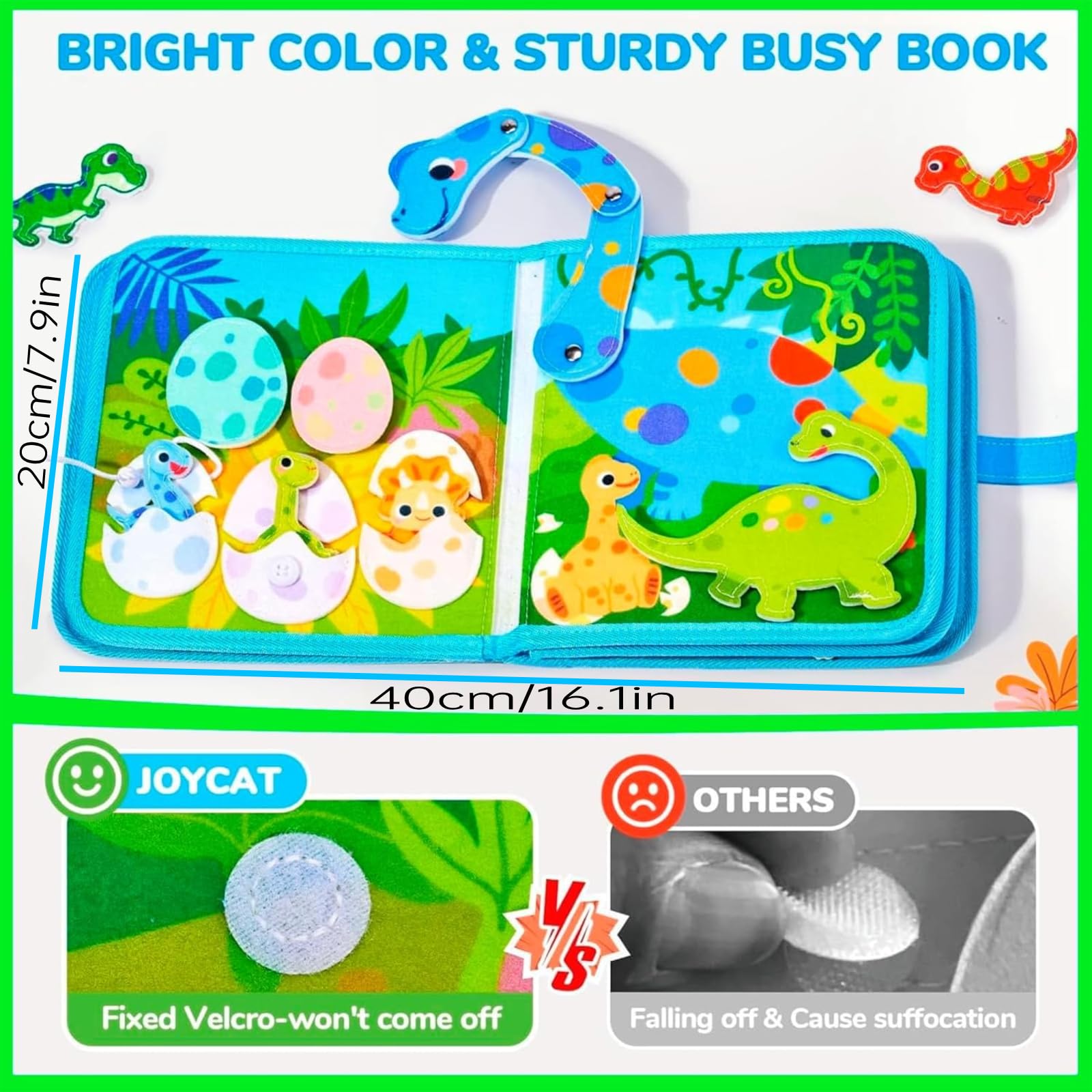 AIGOCITY Busy Board Montessori Toy, Busy Book with 3D Dinosaur Theme - Image 4