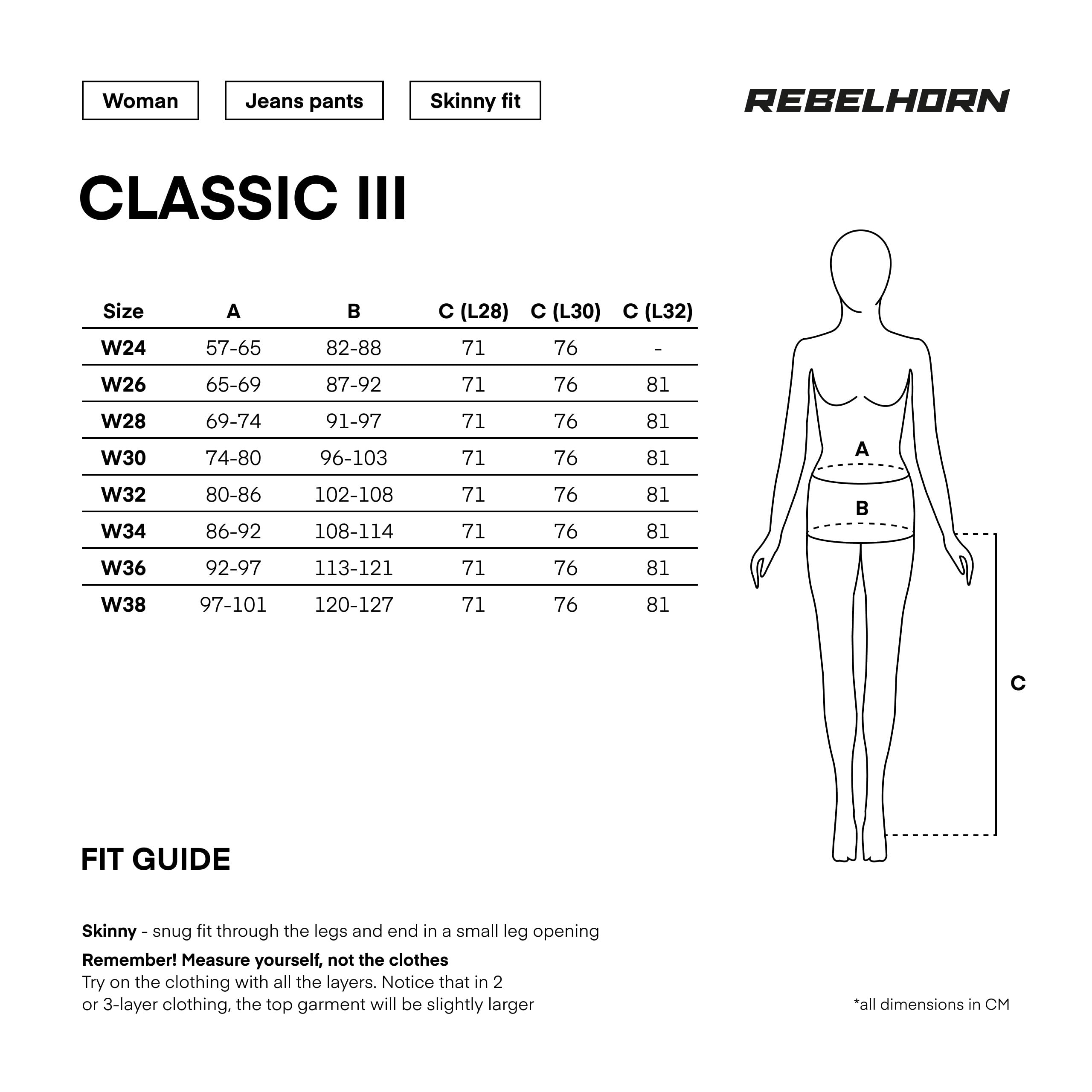 REBELHORN Classic III Lady Jeans da Moto Donna | Fodera in Fibra Aramidica | Protezioni Ginocchia e Fianchi SAS-Tec | Skinny Fit