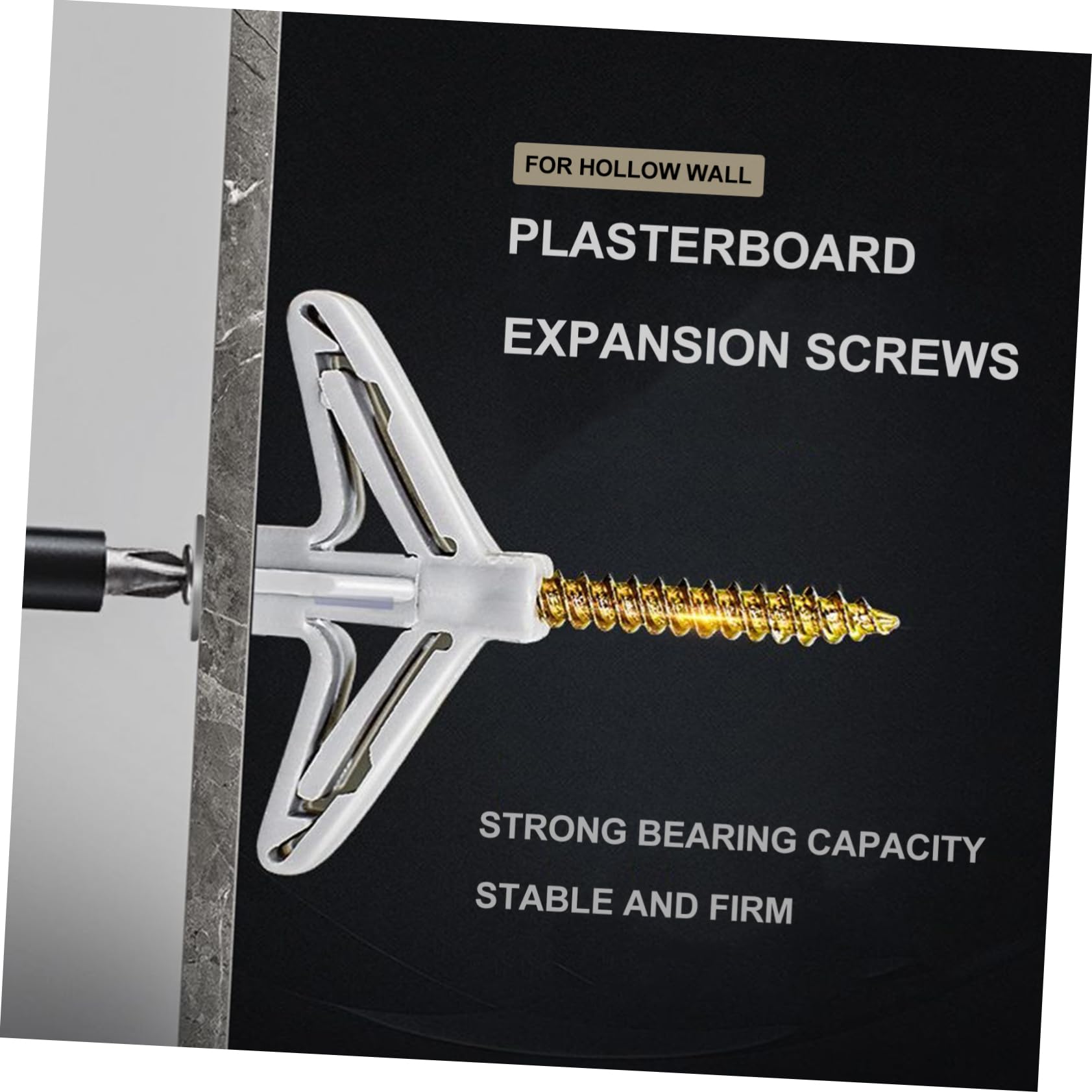 HAWILLOSCH Expansion Tube 200 Pcs Drywall Hole Filler Wall Plug for Plasterboard Easy to Install No Hole Preparati