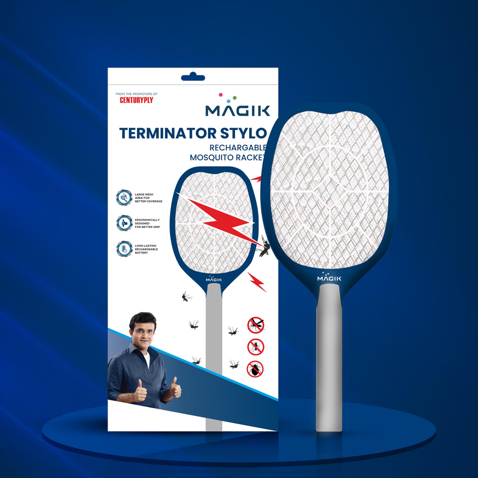 Terminator Stylo Mosquito Racquet Rechargeable Insect Killer Bat | Racket for Mosquitoes with Long Lasting Battery (B0DBVG9TVW) Amazon Price History, Amazon Price Tracker