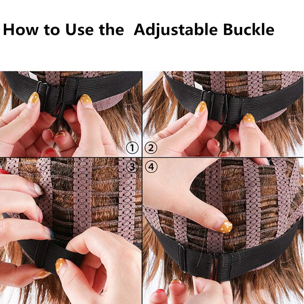 YAMI 6 Pcs Elastic Bands for Wig, Wig Bands for Keeping Wigs in Place, Adjustable Elastic Wig Band for Sewing, Adjustable Wig Straps（6 PCS