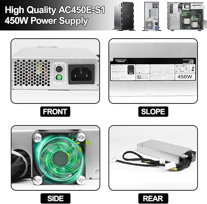 Fuente de alimentación Dell 450W compatible con PowerEdge miniatura 5