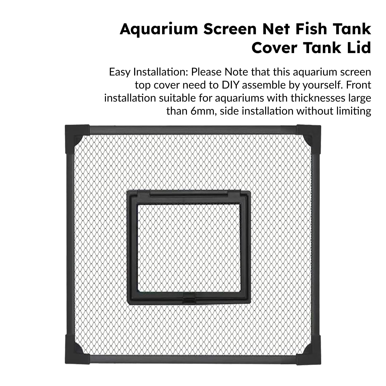 F Fityle Ersatz-Aquarium-Abdeckung, Anti-Sprungnetz, Selbst Zusammenbaubar, DIY, Hält Katzen Fern, Stabiles Für Aquarium-Abdeckung für Fische