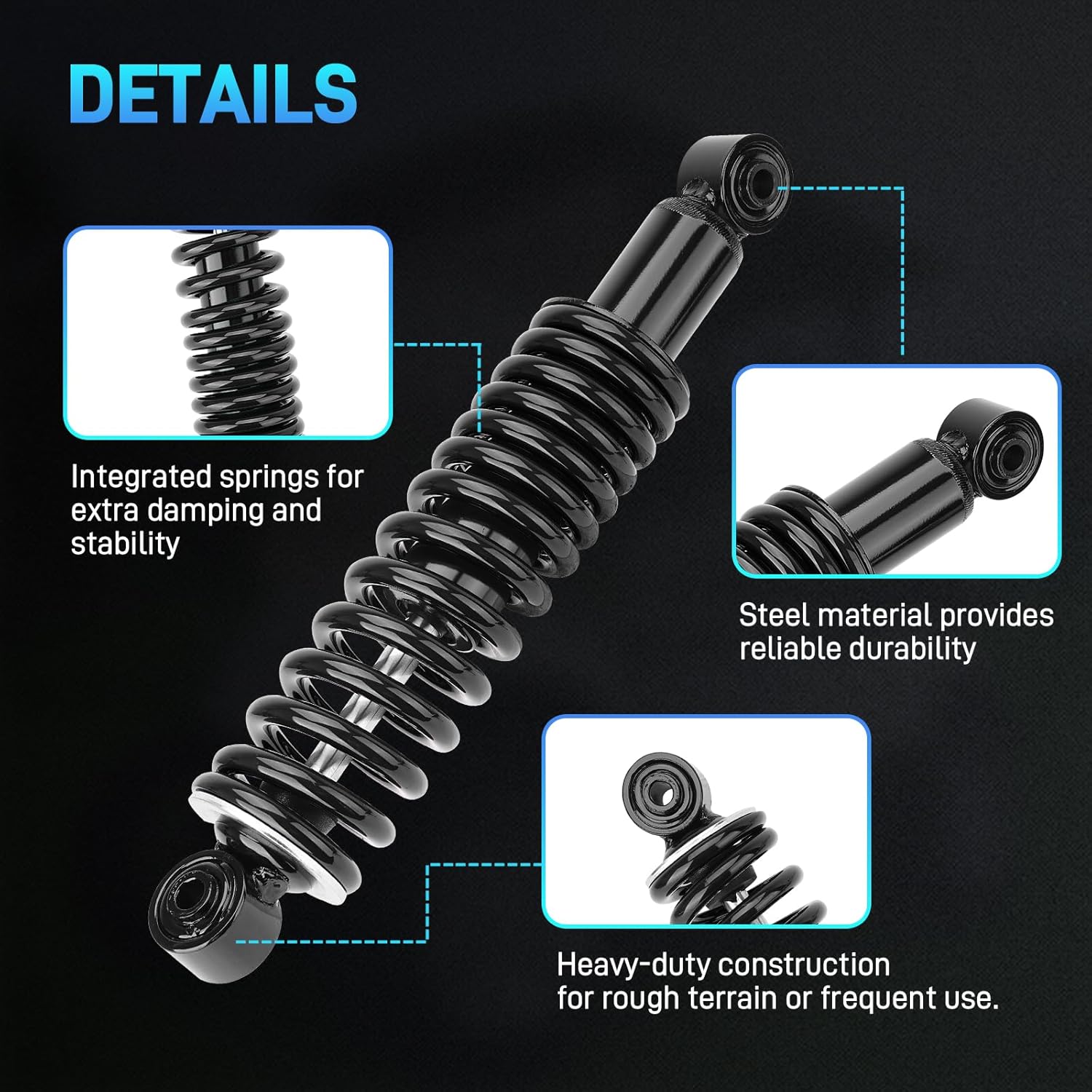 Heavy Duty with Springs Rear Golf Cart Shock Absorbers Compatible with 1995-up Yamaha Gas and Electric G14 G16 G19 G20 G22 G29 Models Replace#JN3-F2210-00 JN4-F2210-00