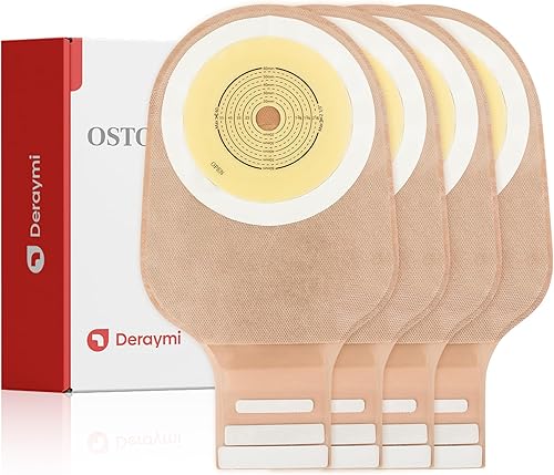 DERAYMI 20 bolsas de ostomía de colostomía Bolsa de suministros de ostomía drenable de una pieza para ileostomía y cuidado del estoma Barrera