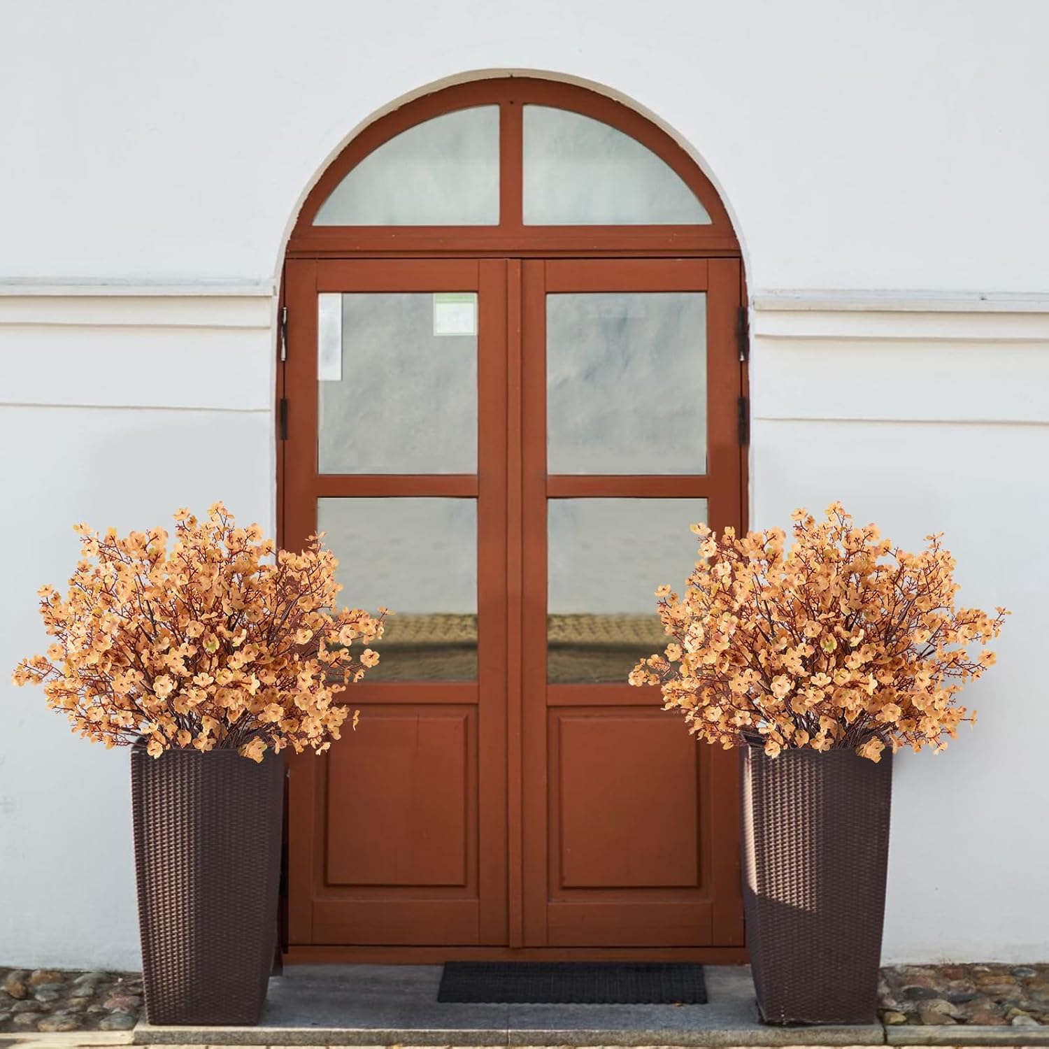 Babys Breath Artificial Flowers, 8 Bundles Real Touch Light Brown Fake Flowers Silk Flowers Bulk for Vase Home Office Wedding Spring Indoor Outdoor Centerpiece Table Decorations - Image 3