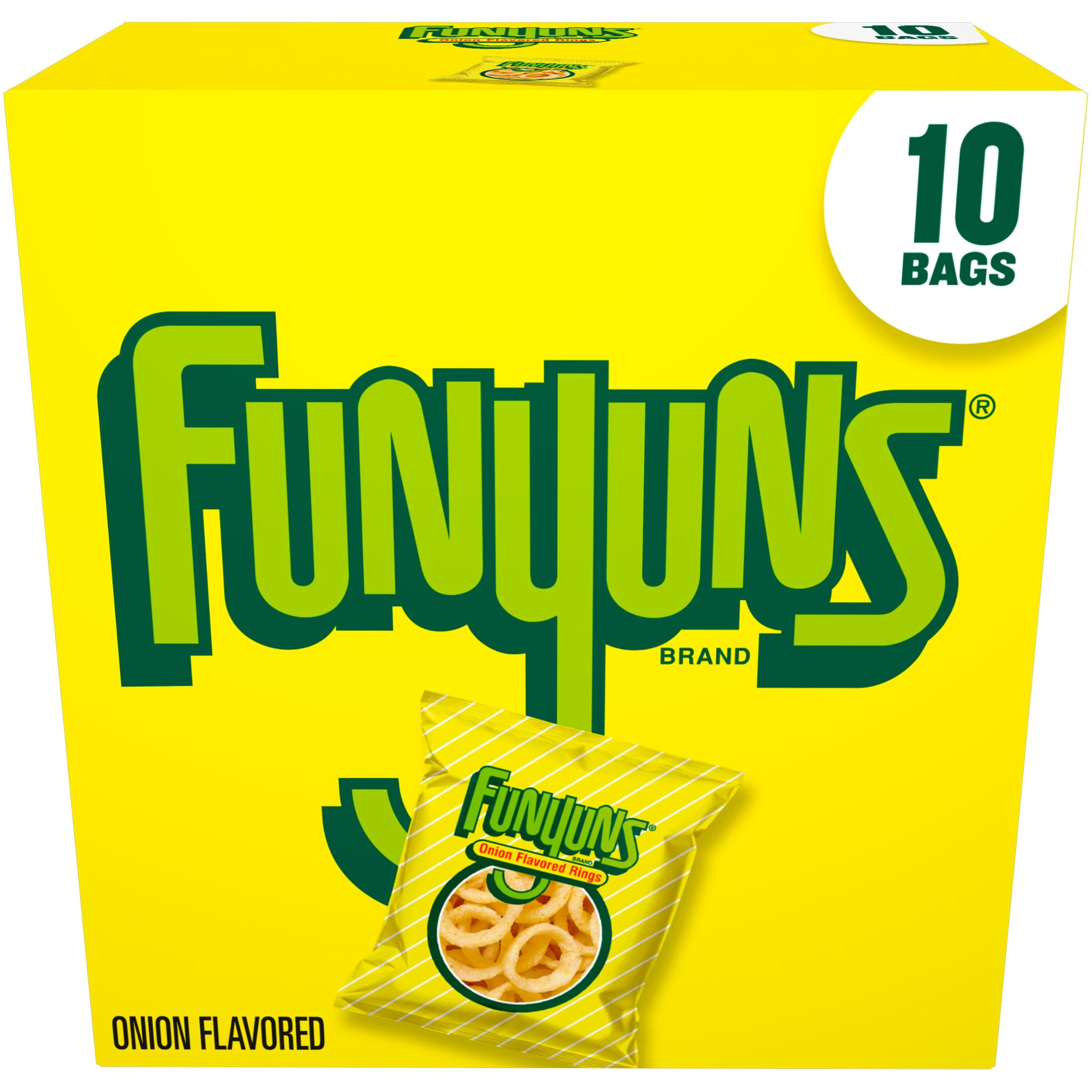 Frito-Lay Funyuns Onion Flavored Rings, 1oz Bags (10 Pack)