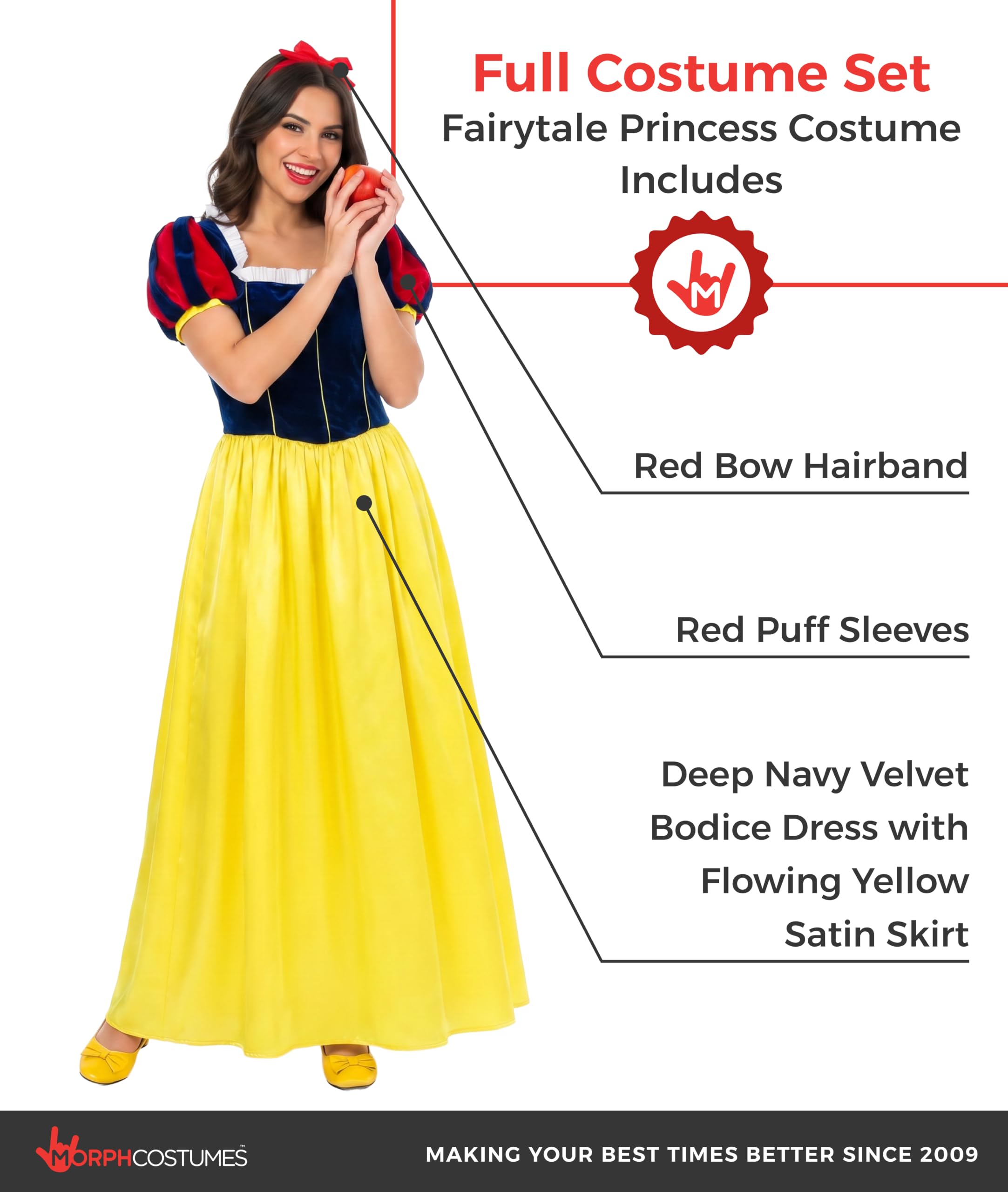 Fun Shack Disfraz Princesa de las Nieves Mujer, Traje Princesa de Cuento, Disfraces Princesas de Cuentos Infantiles, Disfraz Mujer Carnaval
